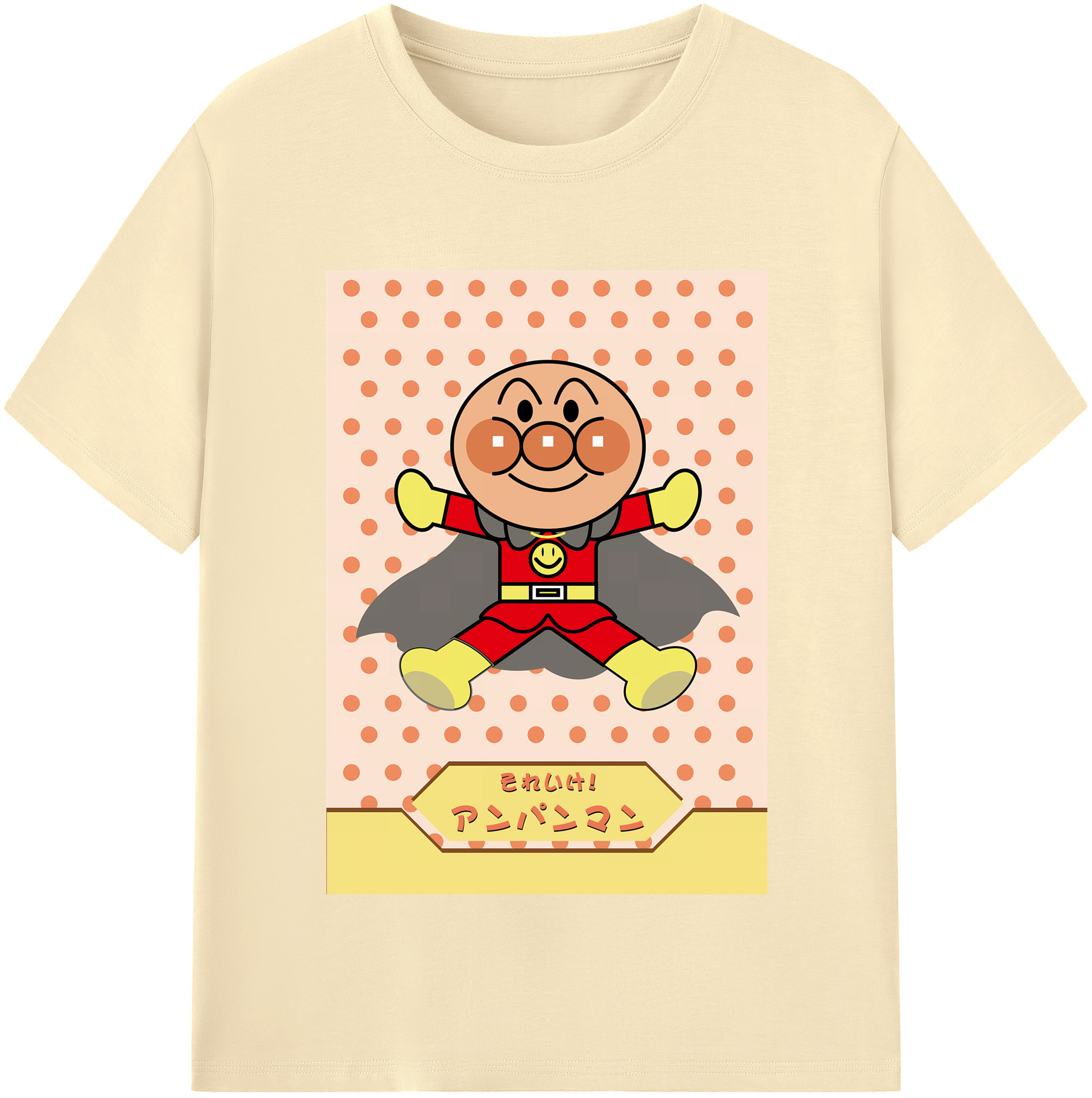 （画像用） アンパンマン Anpanman 綿100％半袖Tシャツ（フロントプリント）