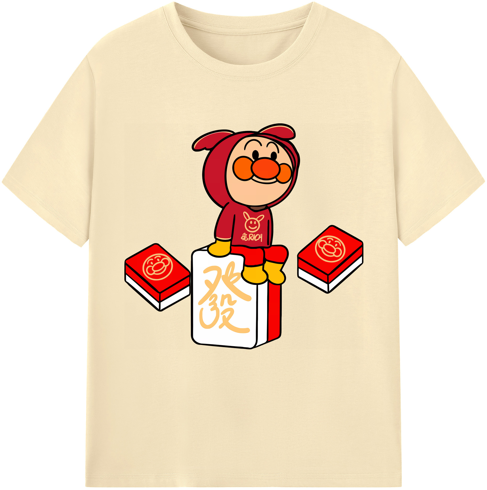 （画像用） アンパンマン Anpanman 綿100％半袖Tシャツ（フロントプリント）