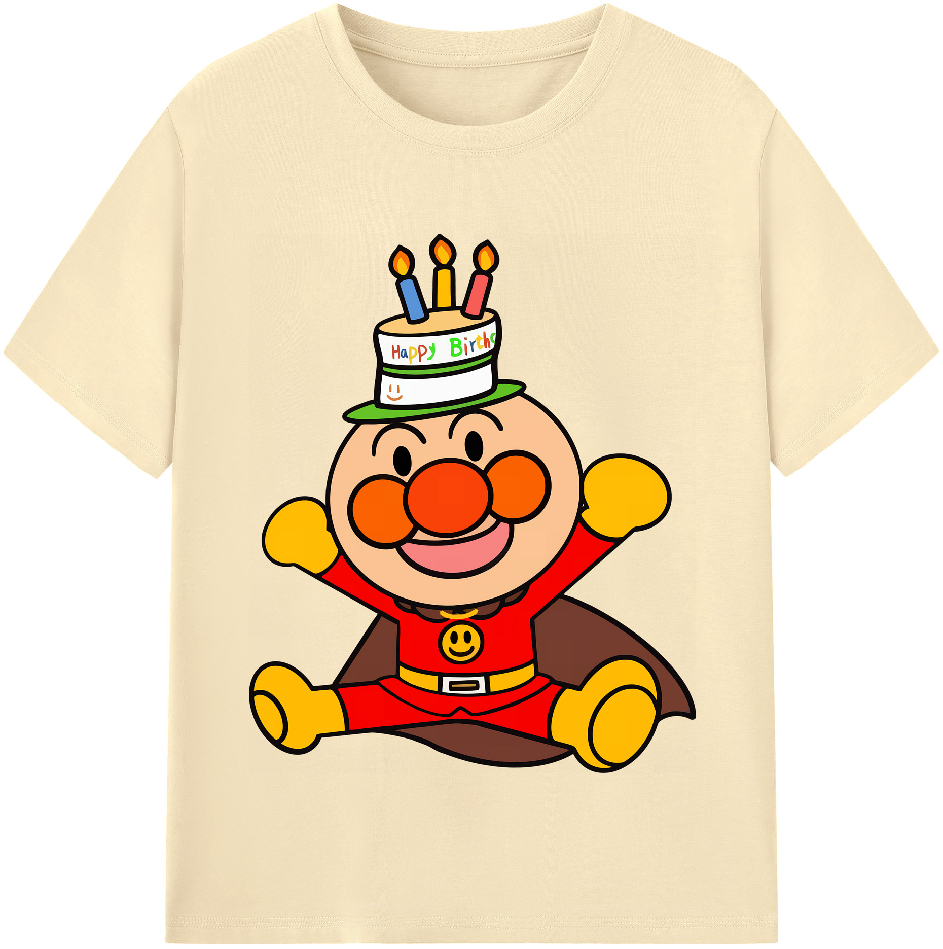 （画像用） アンパンマン Anpanman 綿100％半袖Tシャツ（フロントプリント）