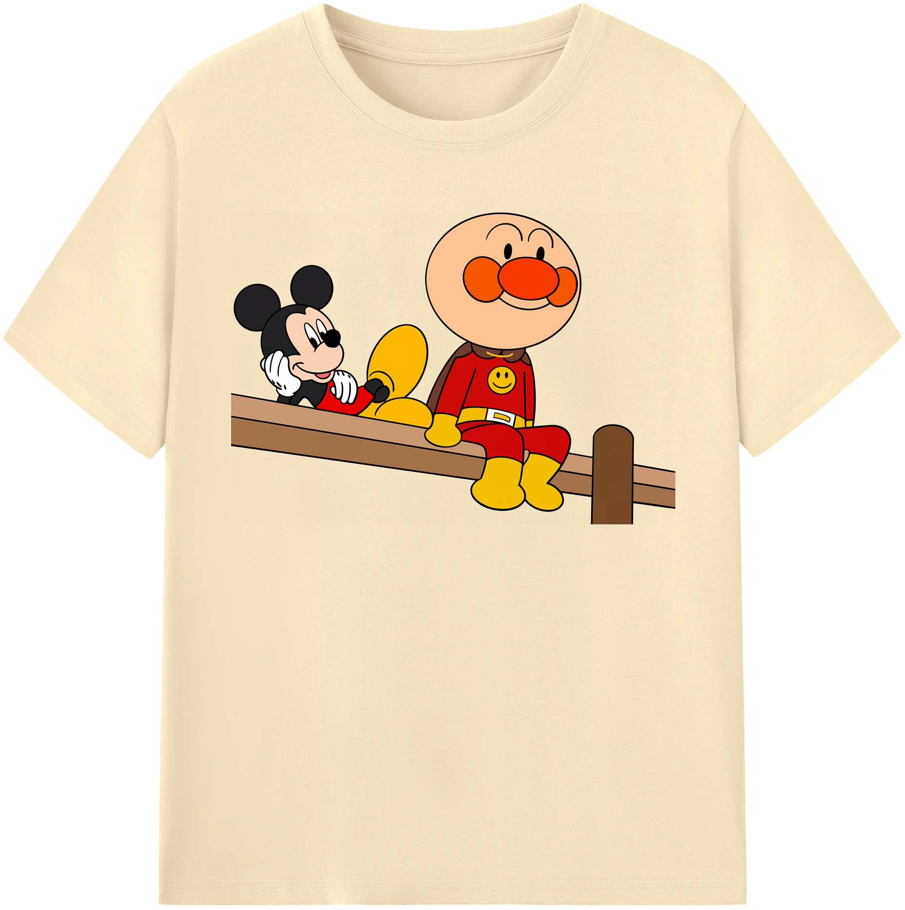 （画像用） アンパンマン Anpanman 綿100％半袖Tシャツ（フロントプリント）