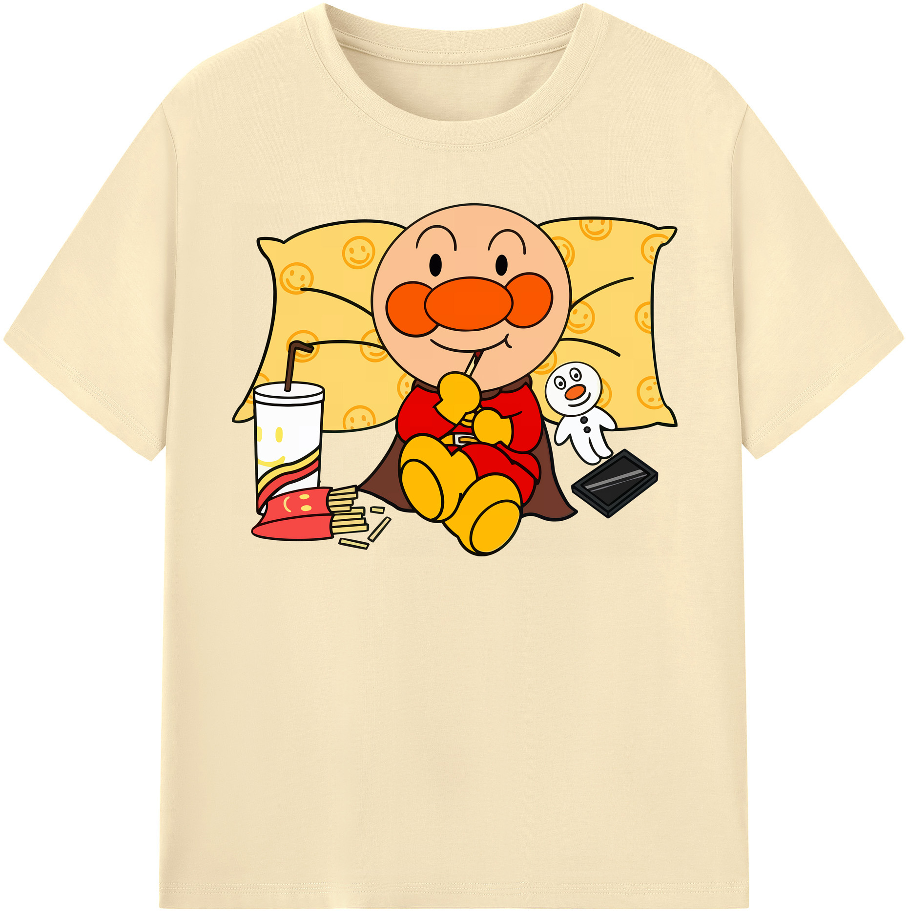 （画像用） アンパンマン Anpanman 綿100％半袖Tシャツ（フロントプリント）