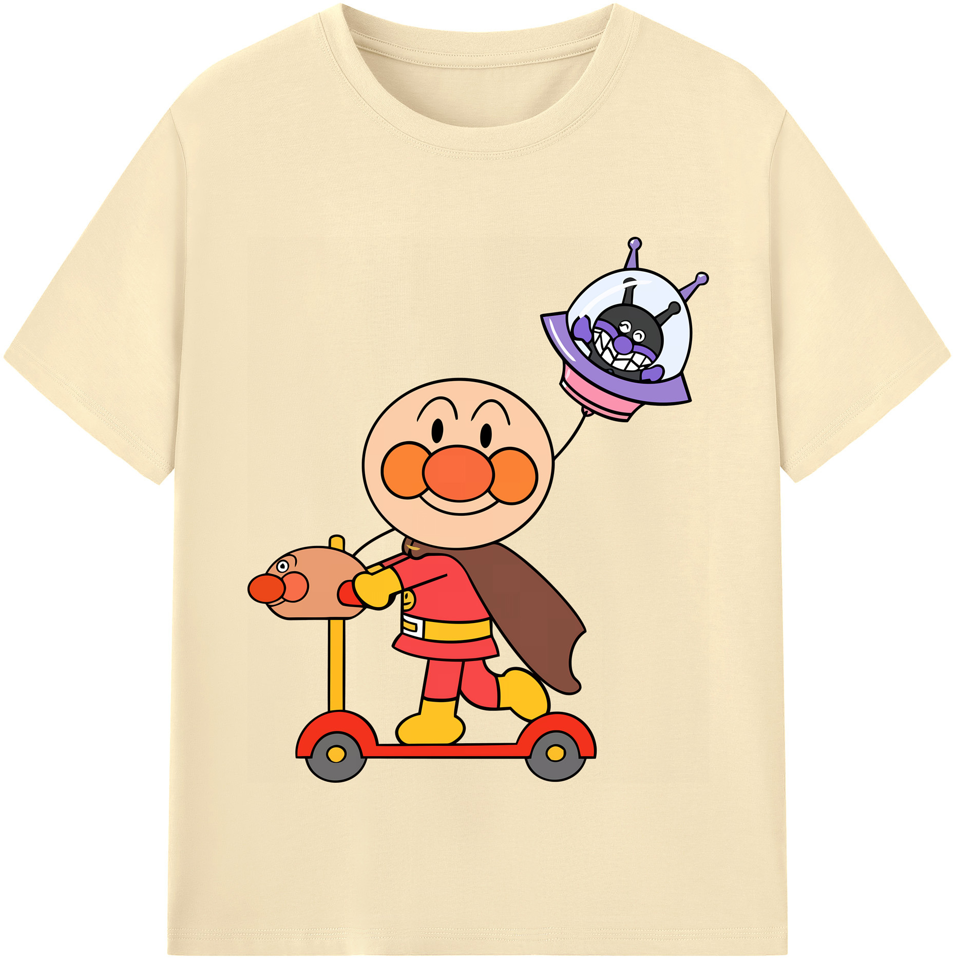 （画像用） アンパンマン Anpanman 綿100％半袖Tシャツ（フロントプリント）