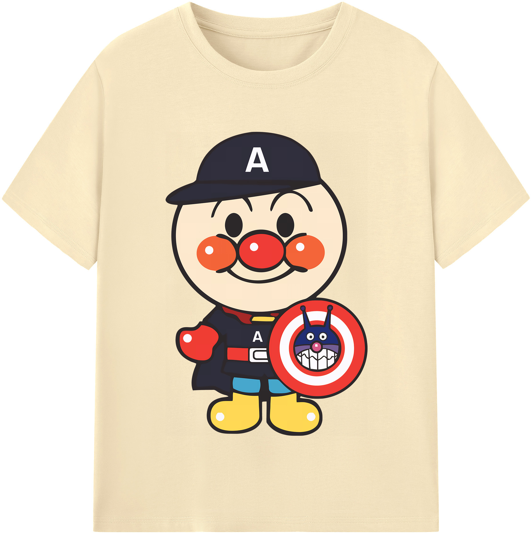 （画像用） アンパンマン Anpanman 綿100％半袖Tシャツ（フロントプリント）