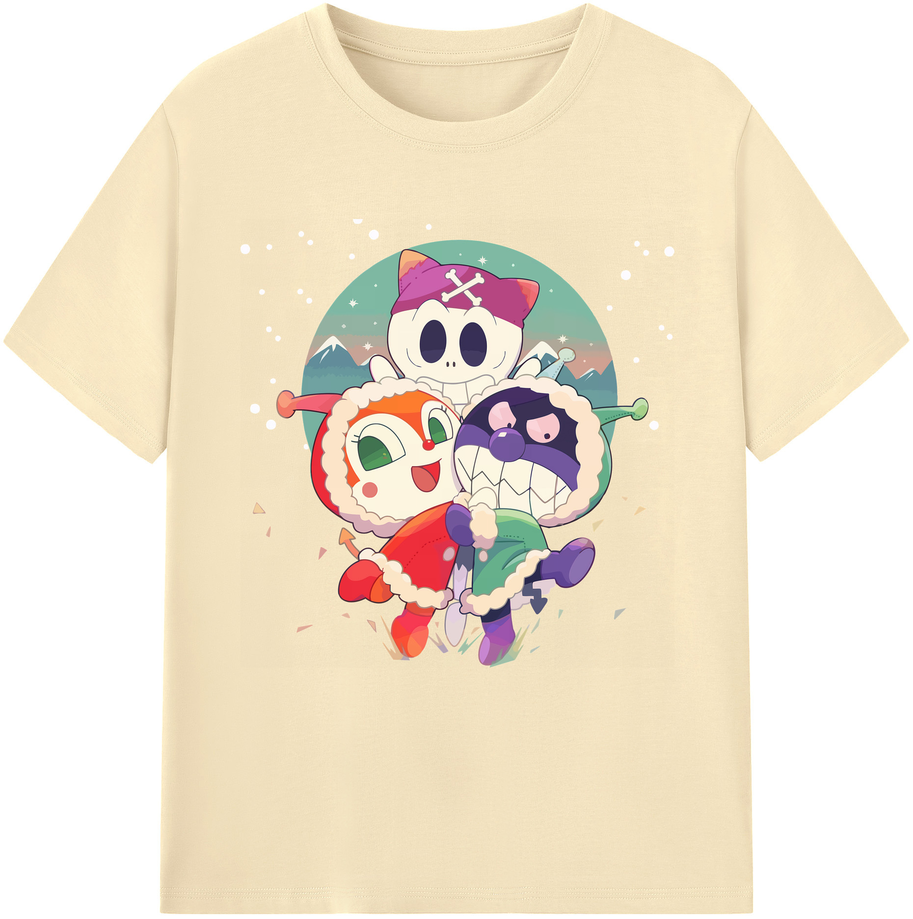 （画像用） アンパンマン Anpanman 綿100％半袖Tシャツ（フロントプリント）