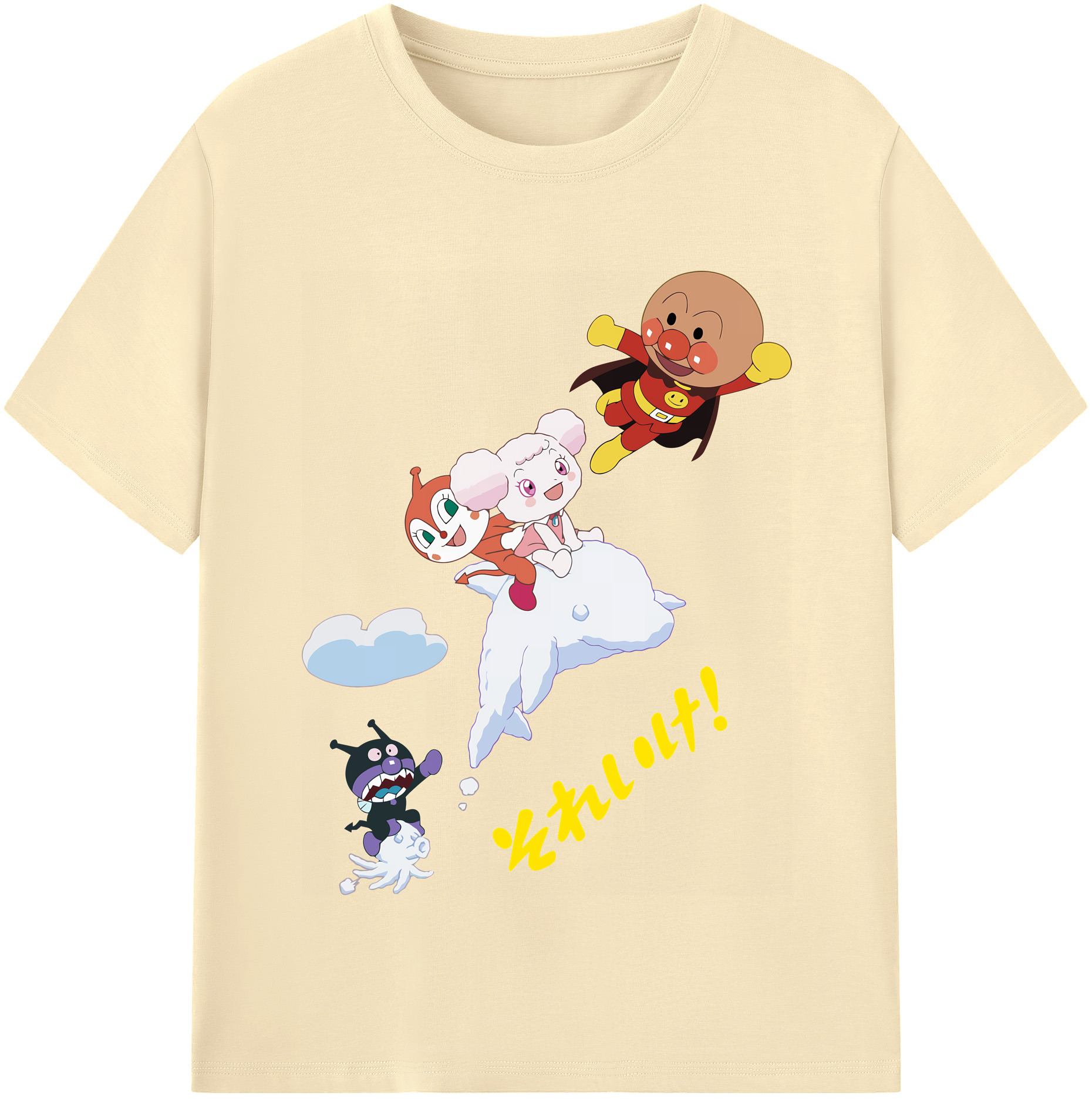（画像用） アンパンマン Anpanman 綿100％半袖Tシャツ（フロントプリント）
