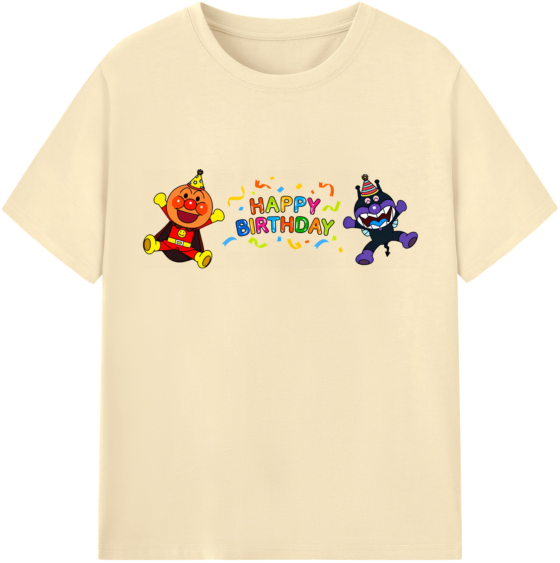 （画像用） アンパンマン Anpanman 綿100％半袖Tシャツ（フロントプリント）