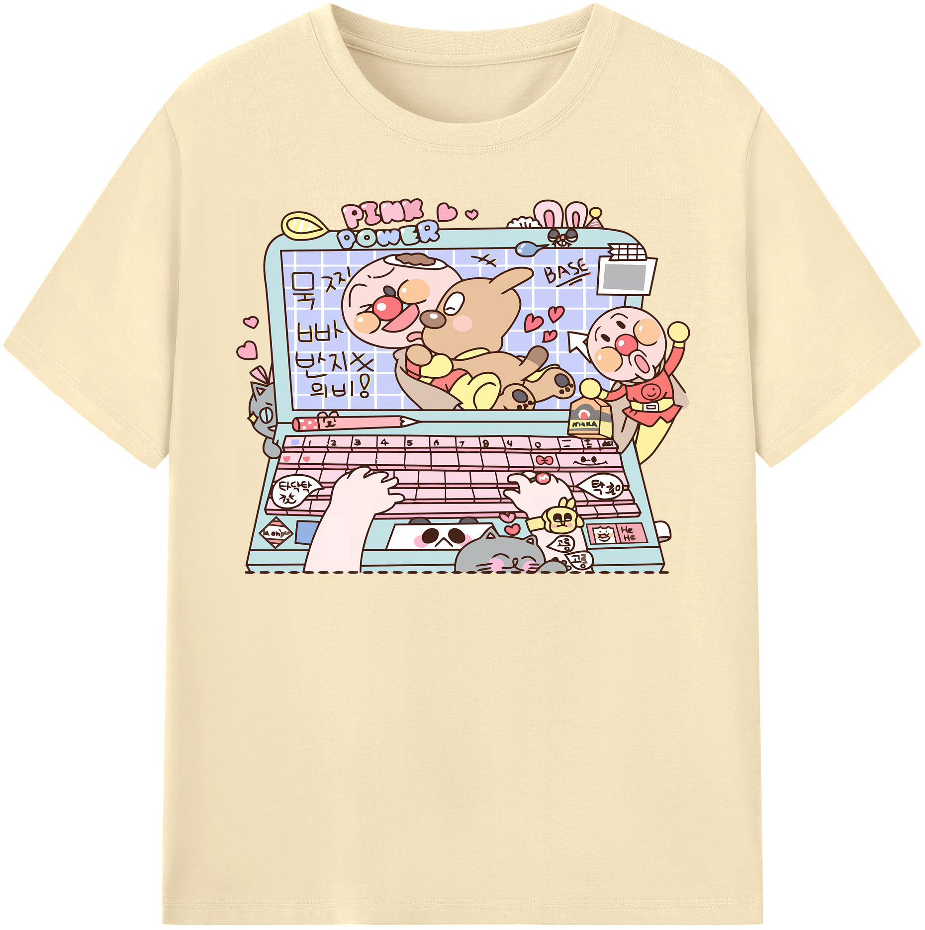 （画像用） アンパンマン Anpanman 綿100％半袖Tシャツ（フロントプリント）