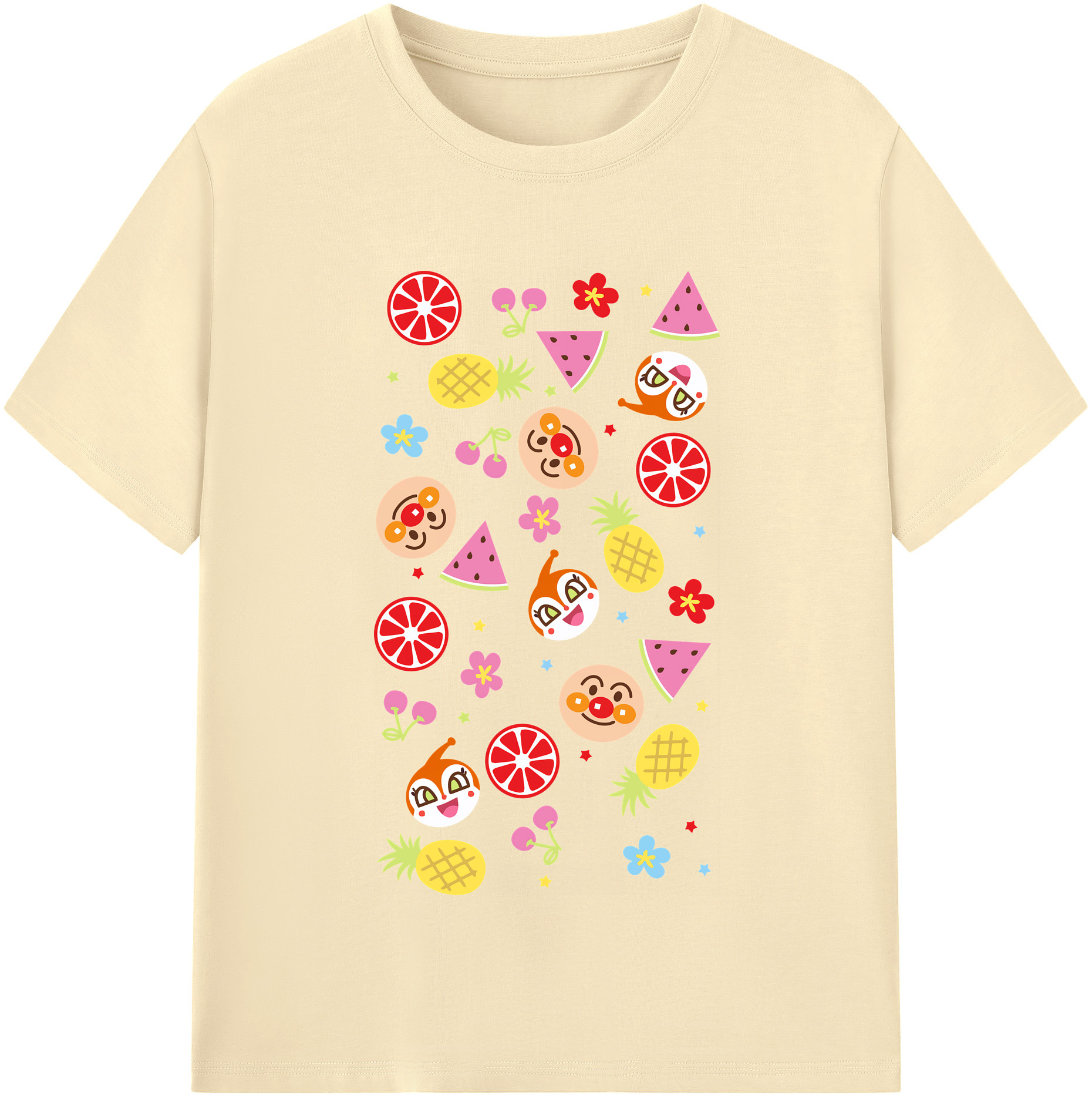 （画像用） アンパンマン Anpanman 綿100％半袖Tシャツ（フロントプリント）