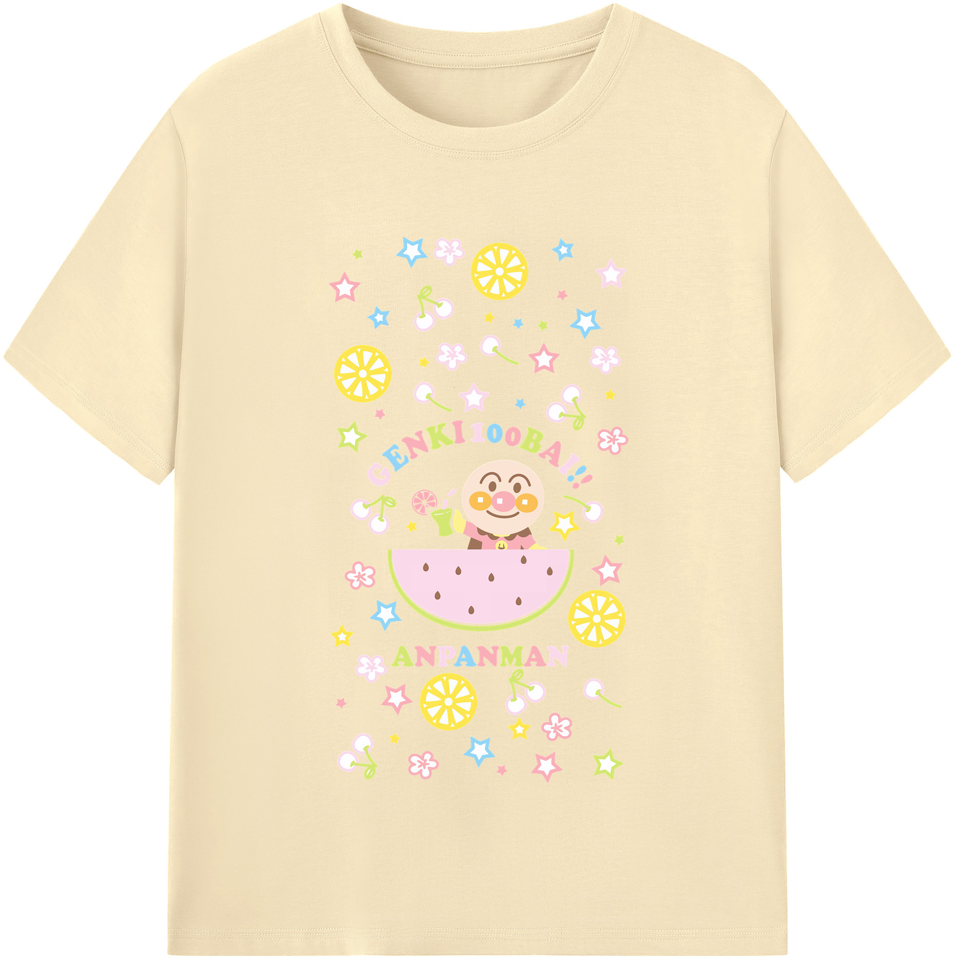 （画像用） アンパンマン Anpanman 綿100％半袖Tシャツ（フロントプリント）