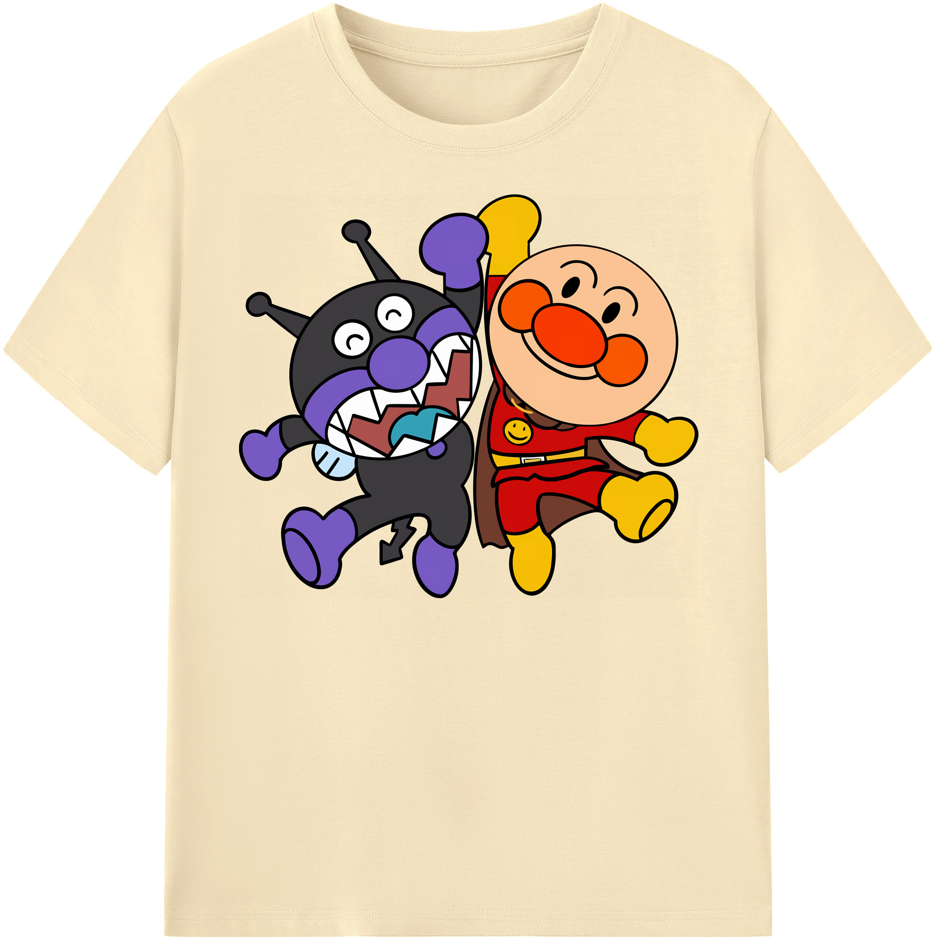 （画像用） アンパンマン Anpanman 綿100％半袖Tシャツ（フロントプリント）