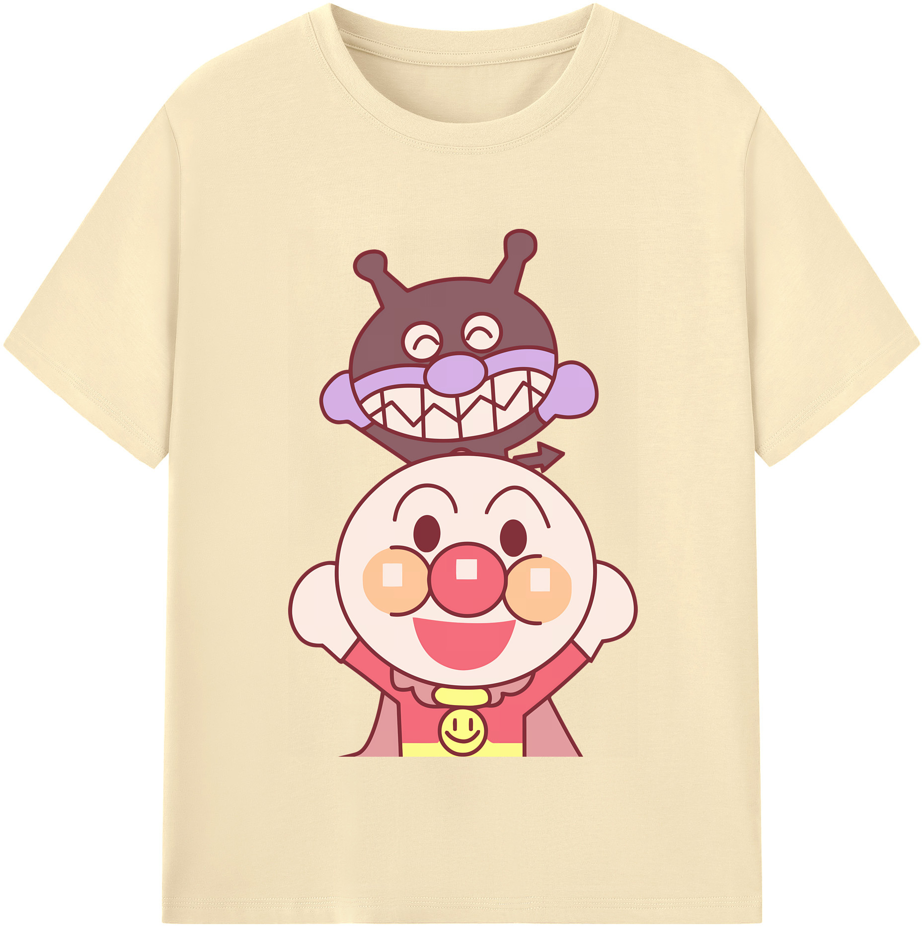 （画像用） アンパンマン Anpanman 綿100％半袖Tシャツ（フロントプリント）