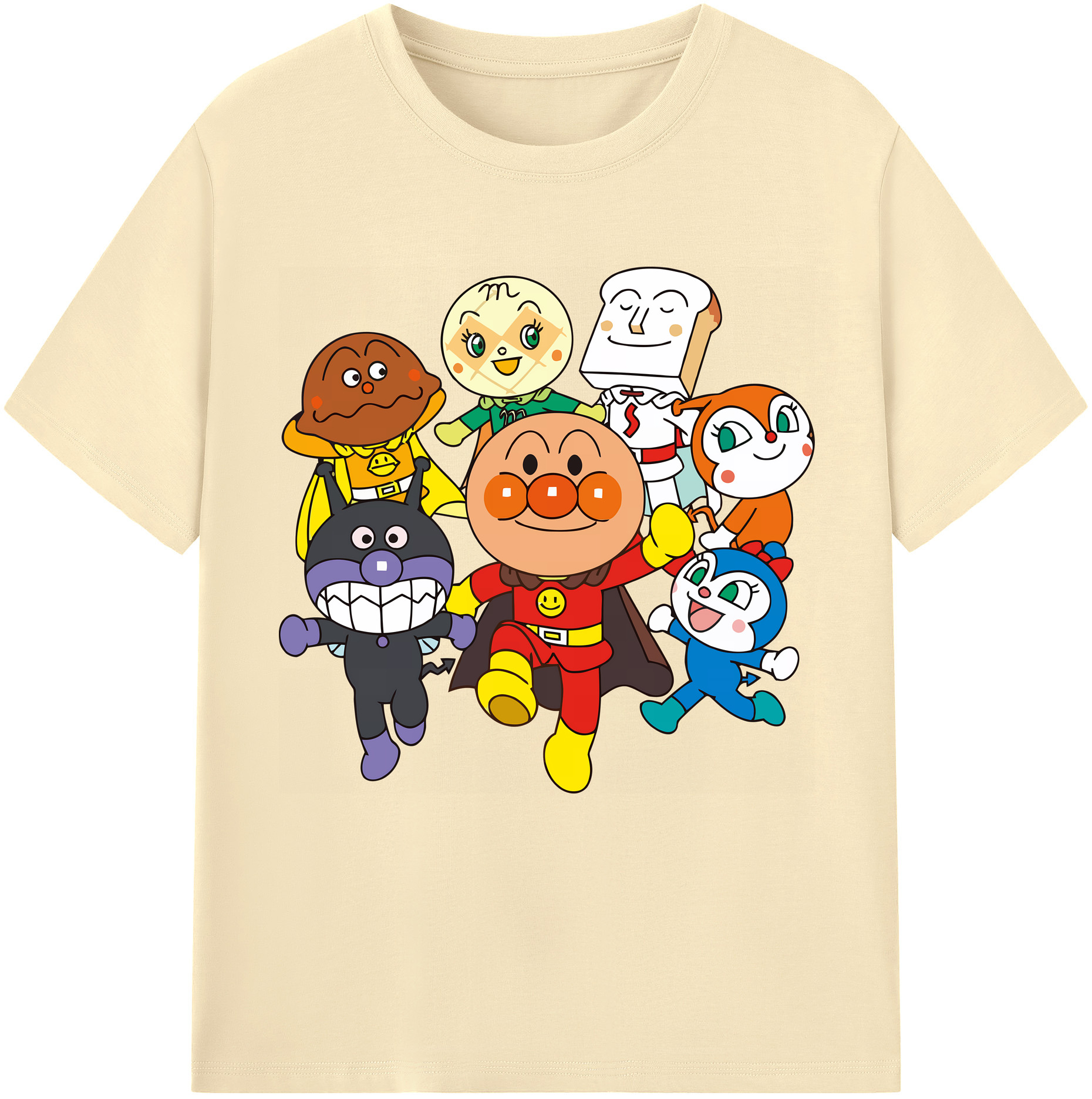 （画像用） アンパンマン Anpanman 綿100％半袖Tシャツ（フロントプリント）