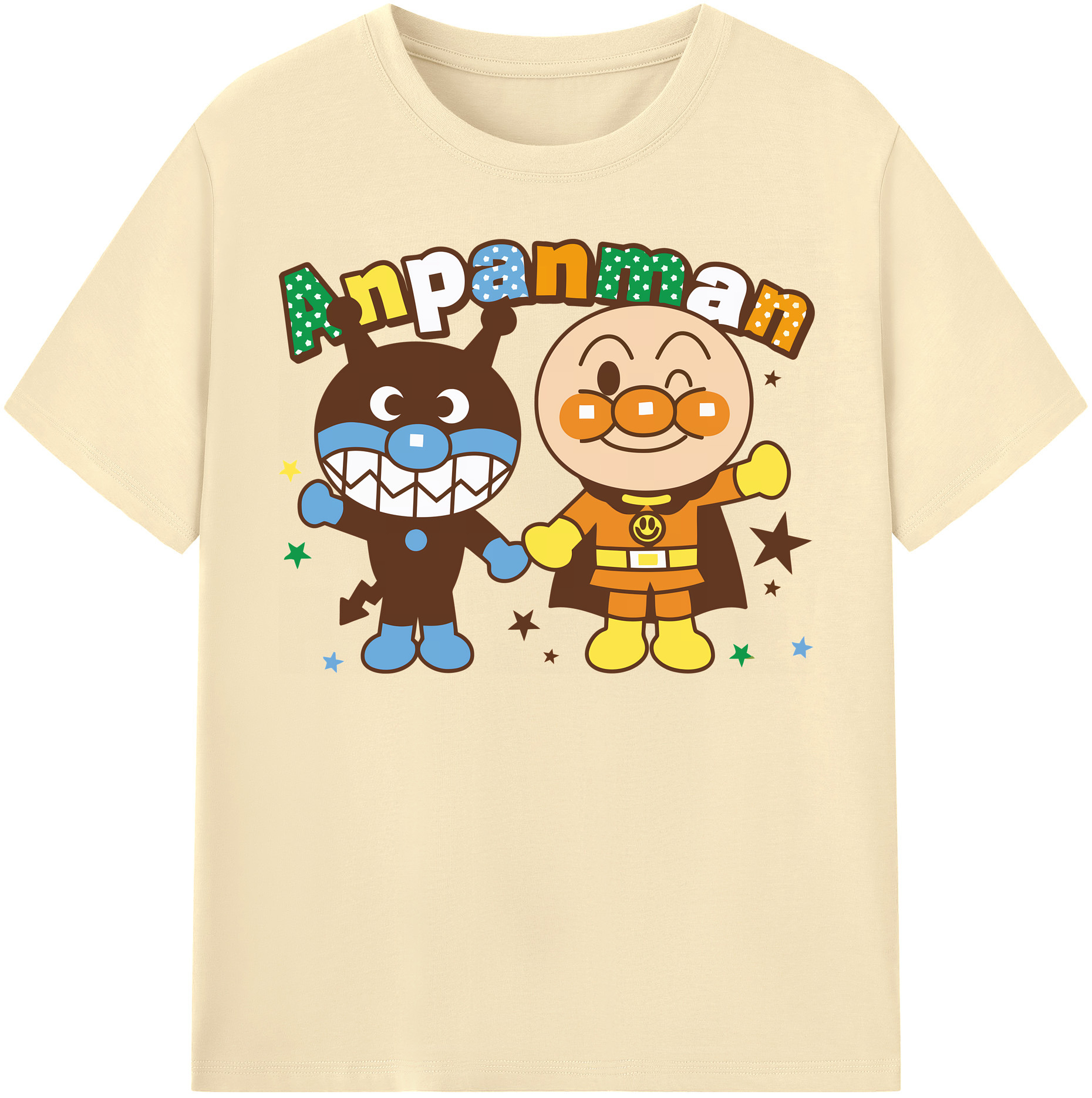 （画像用） アンパンマン Anpanman 綿100％半袖Tシャツ（フロントプリント）