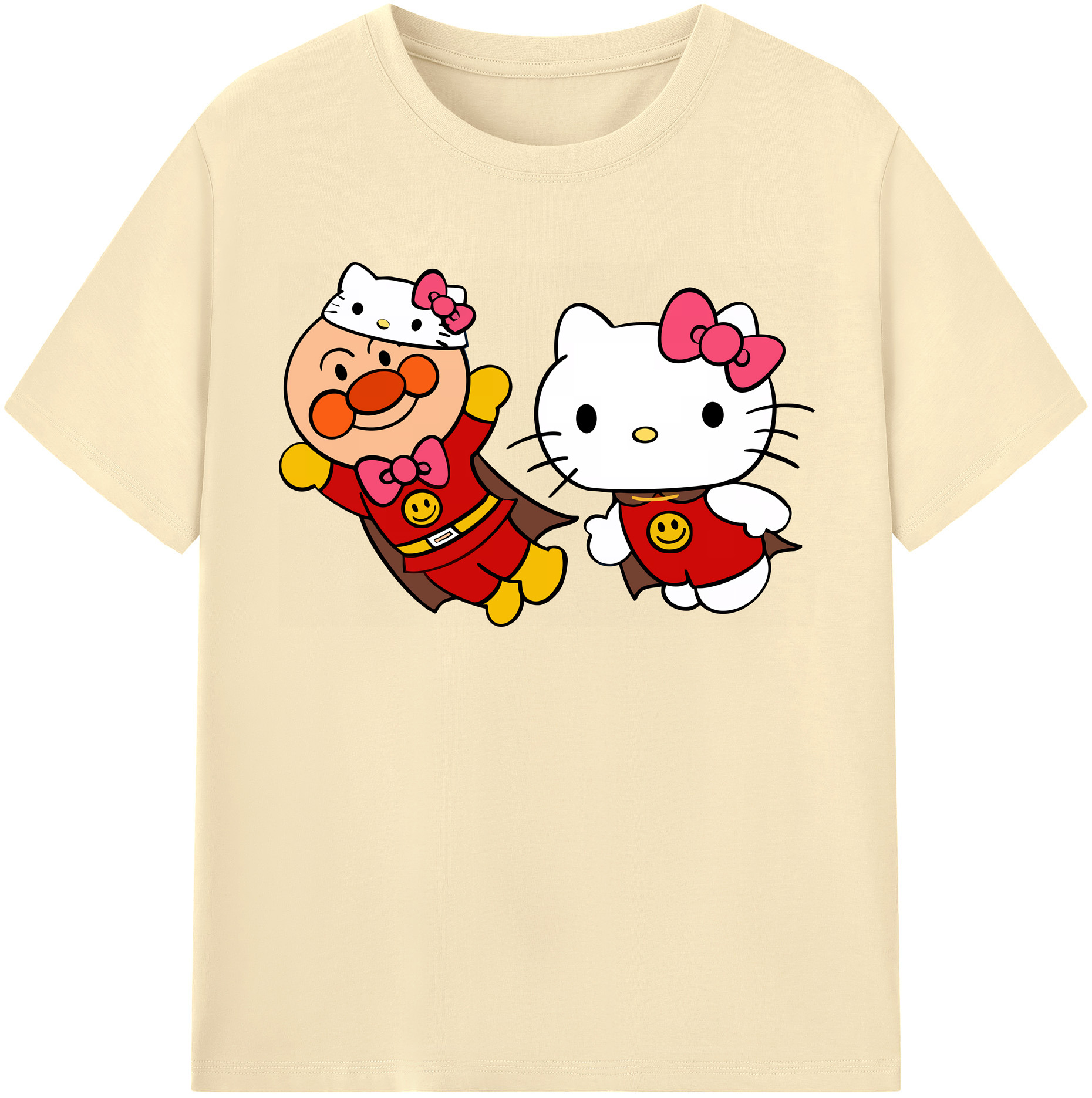 （画像用） アンパンマン Anpanman 綿100％半袖Tシャツ（フロントプリント）