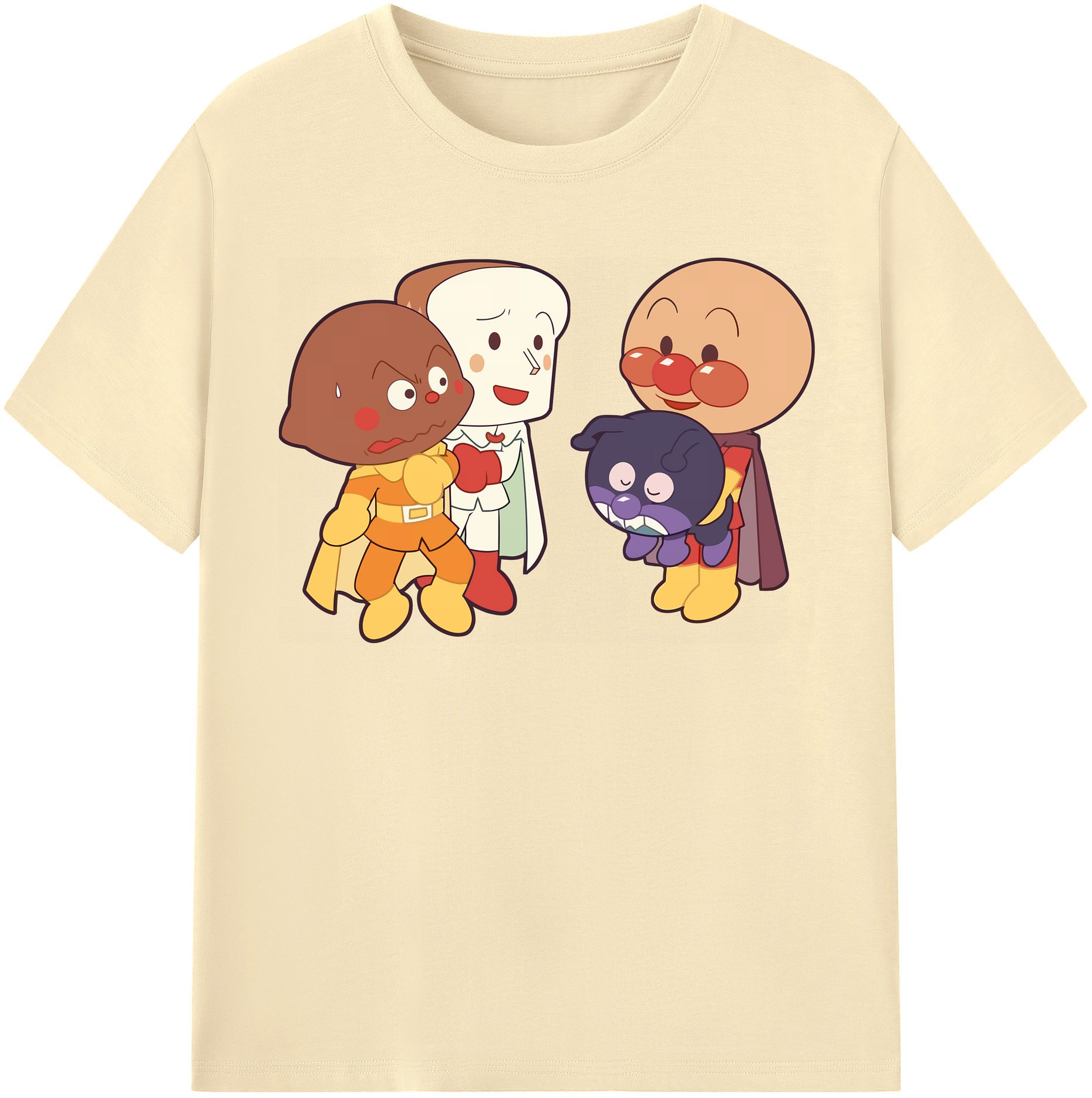 （画像用） アンパンマン Anpanman 綿100％半袖Tシャツ（フロントプリント）