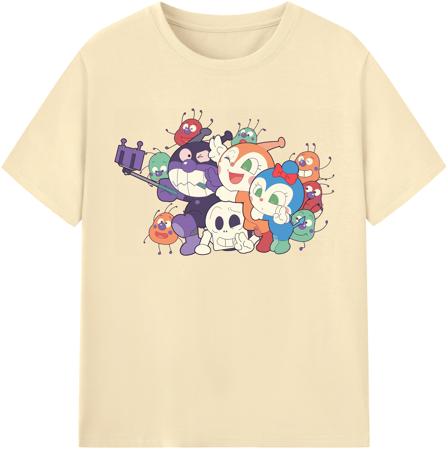 （画像用） アンパンマン Anpanman 綿100％半袖Tシャツ（フロントプリント）