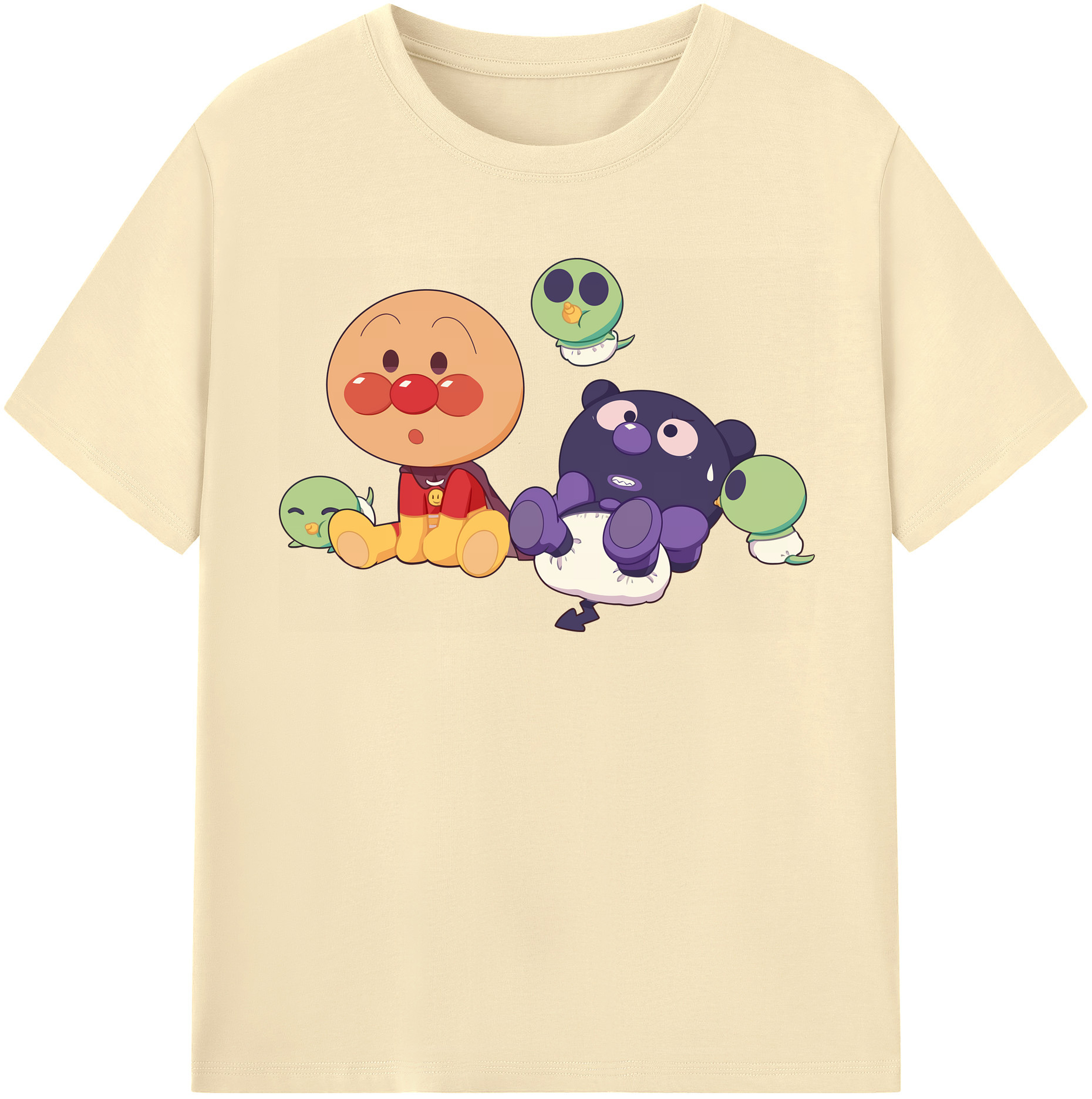 （画像用） アンパンマン Anpanman 綿100％半袖Tシャツ（フロントプリント）