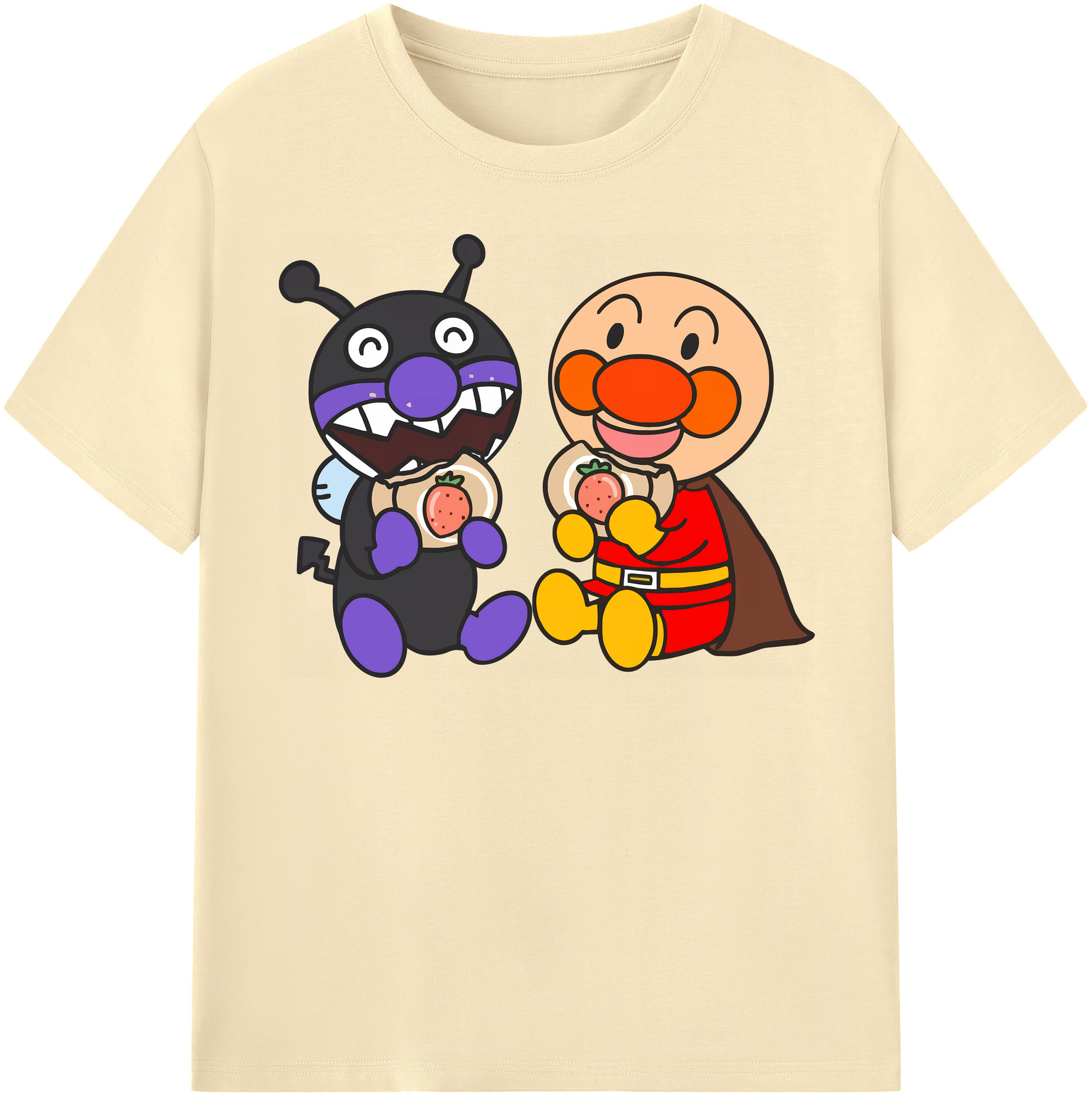 （画像用） アンパンマン Anpanman 綿100％半袖Tシャツ（フロントプリント）