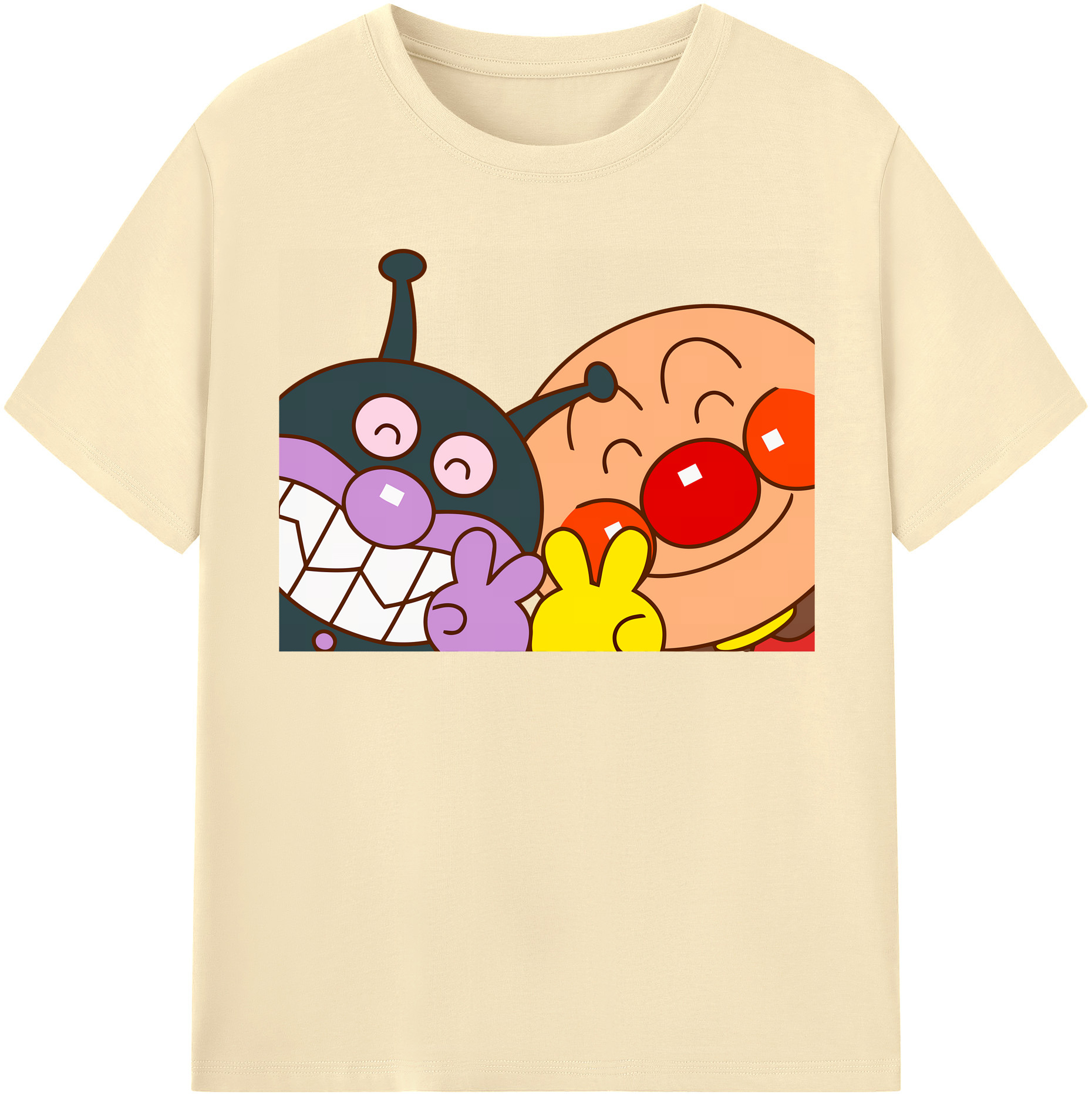 （画像用） アンパンマン Anpanman 綿100％半袖Tシャツ（フロントプリント）