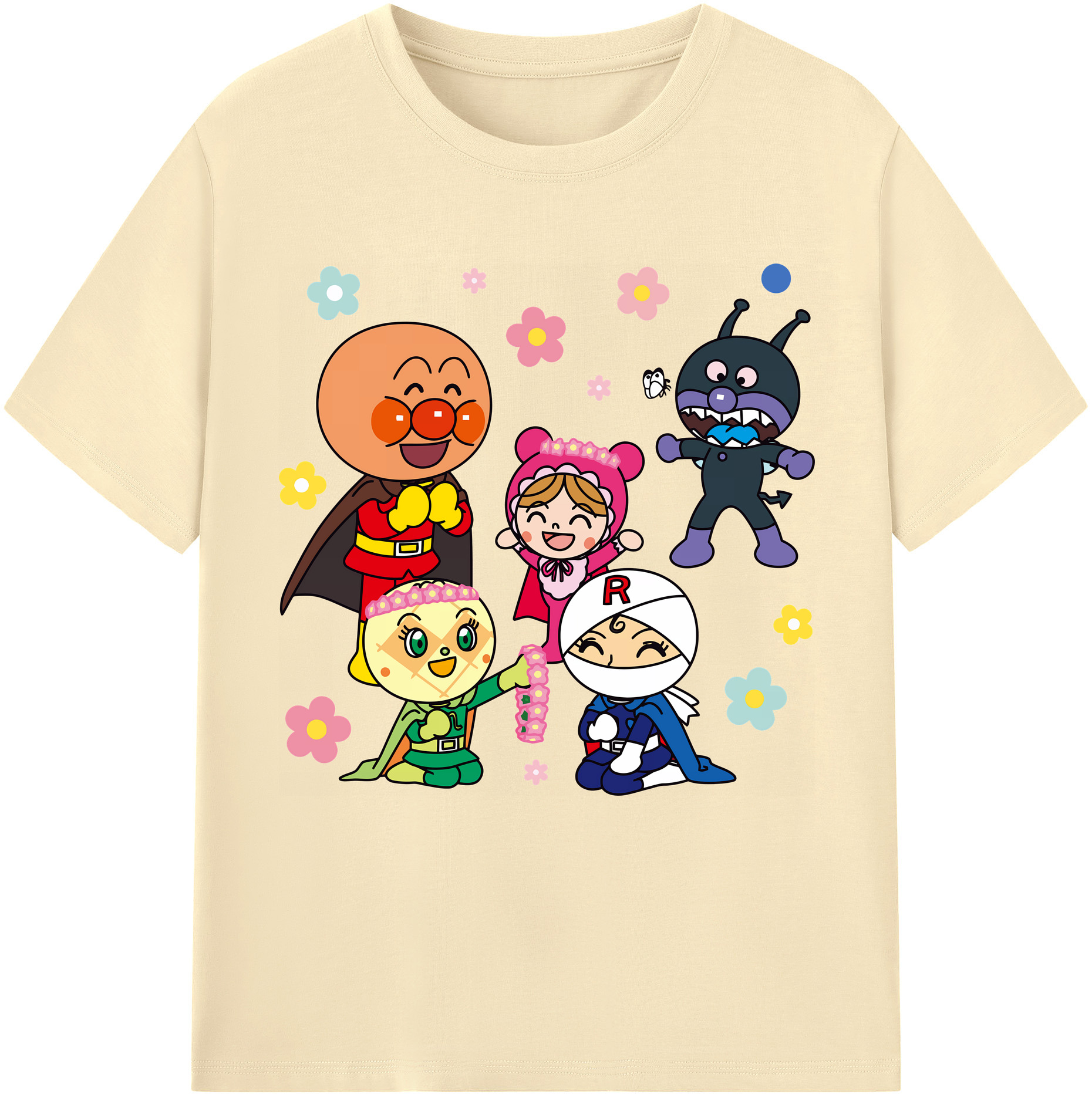 （画像用） アンパンマン Anpanman 綿100％半袖Tシャツ（フロントプリント）