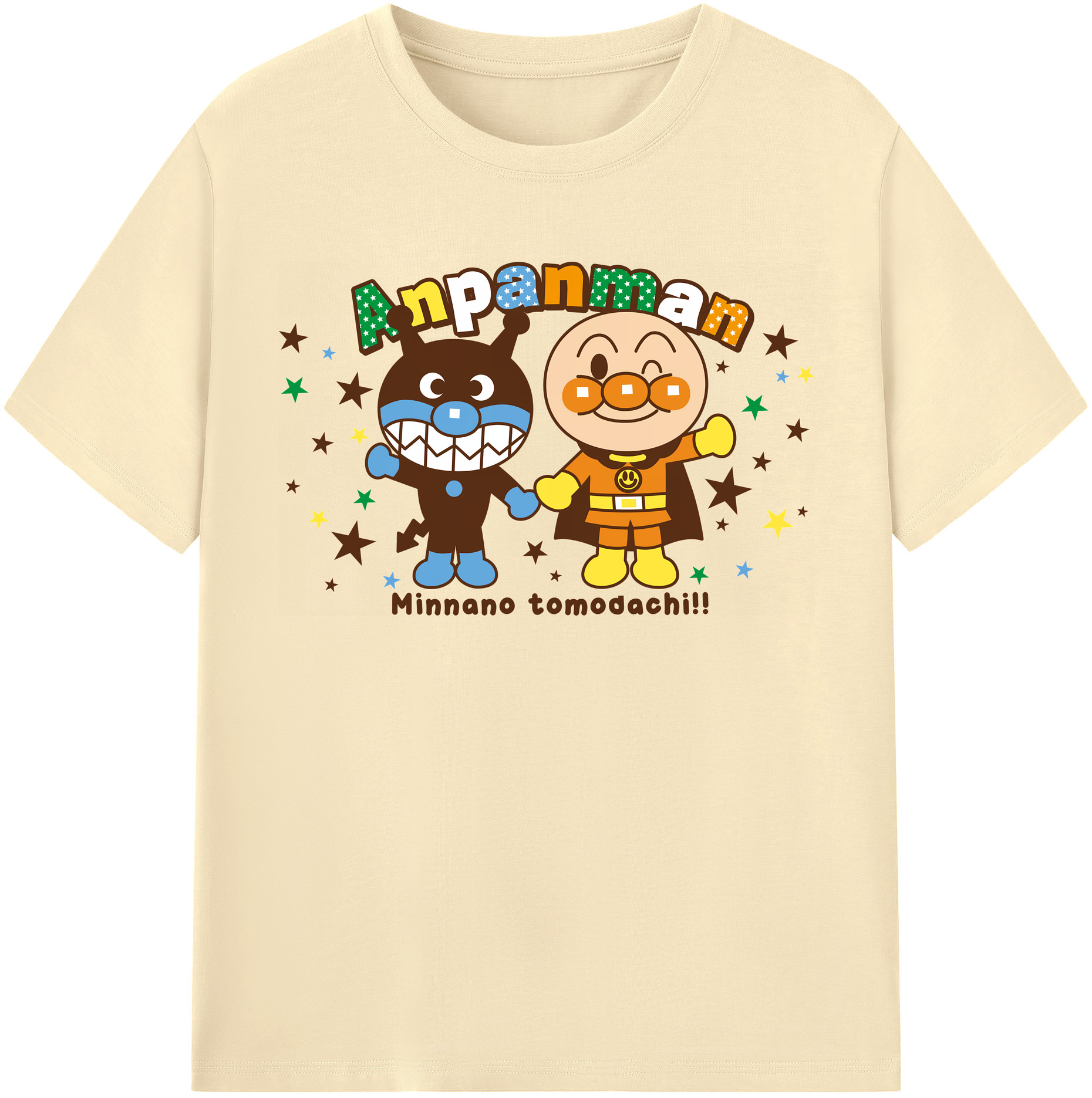 （画像用） アンパンマン Anpanman 綿100％半袖Tシャツ（フロントプリント）