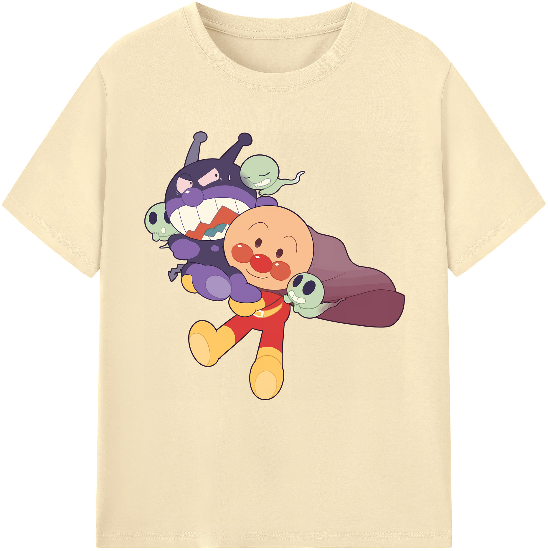 （画像用） アンパンマン Anpanman 綿100％半袖Tシャツ（フロントプリント）