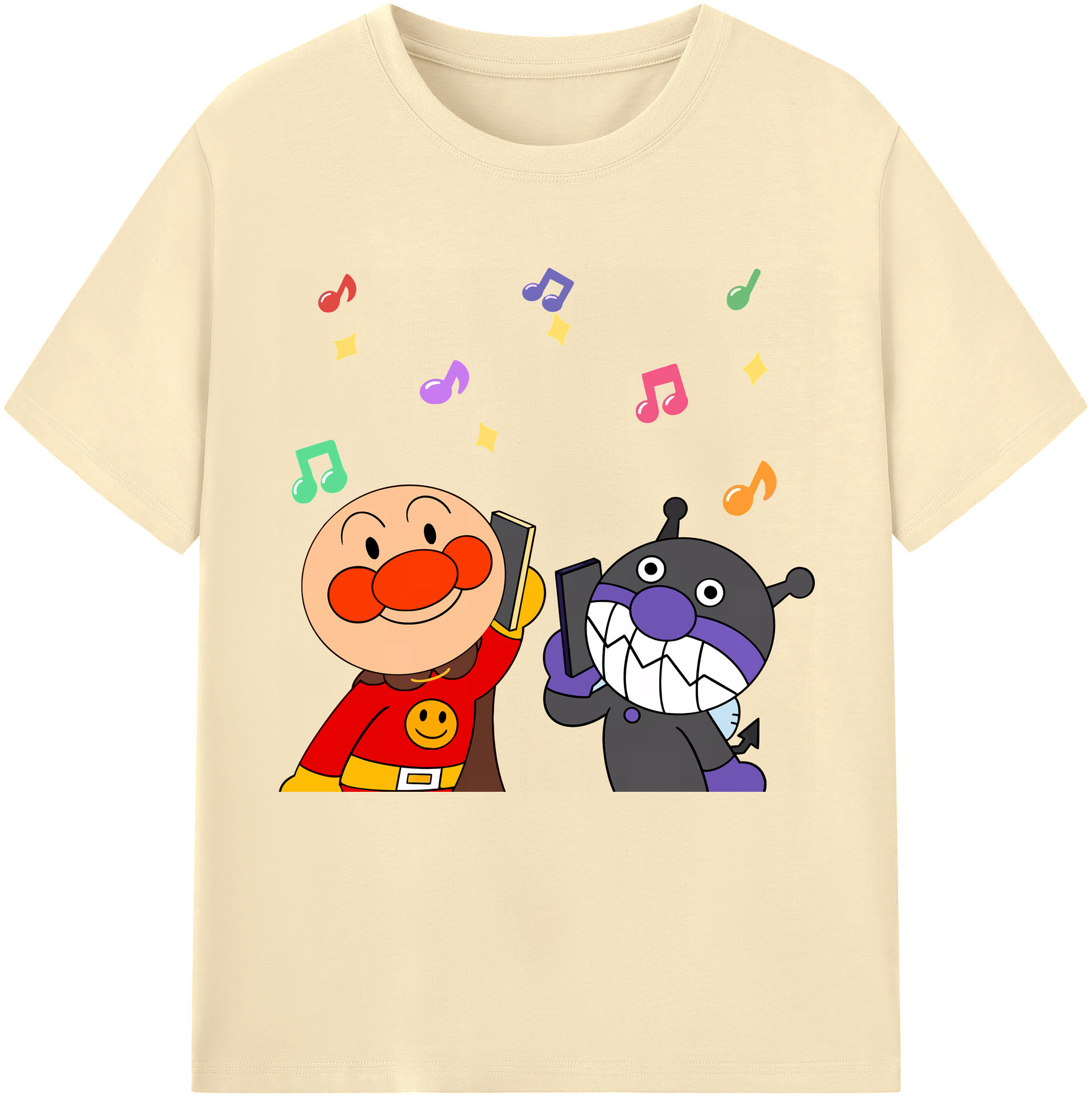 （画像用） アンパンマン Anpanman 綿100％半袖Tシャツ（フロントプリント）