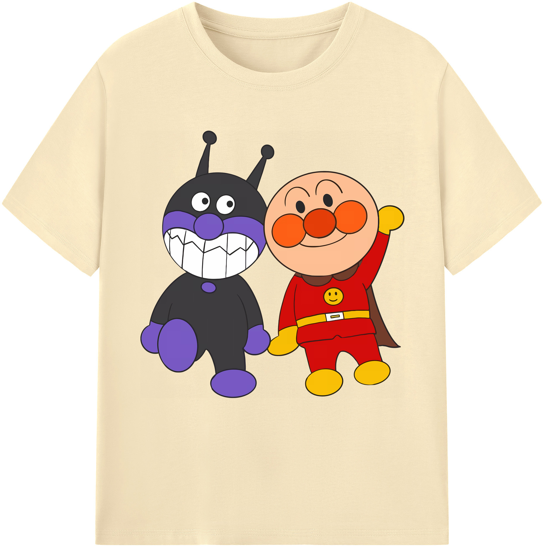 （画像用） アンパンマン Anpanman 綿100％半袖Tシャツ（フロントプリント）