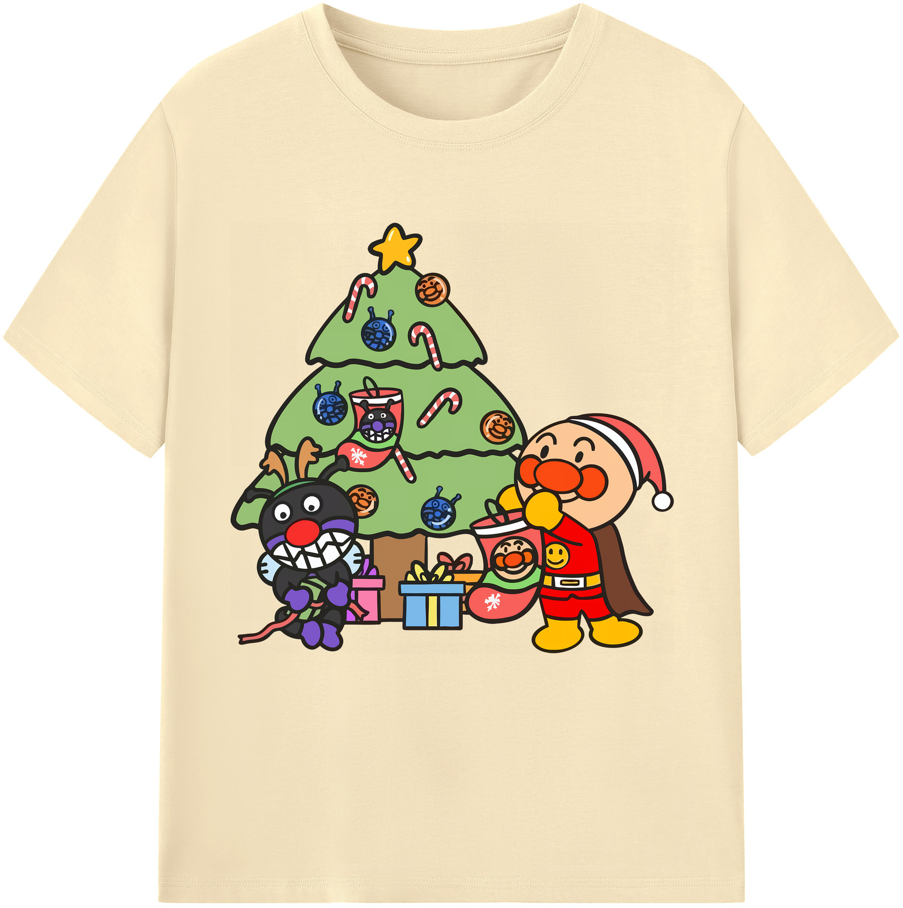 （画像用） アンパンマン Anpanman 綿100％半袖Tシャツ（フロントプリント）