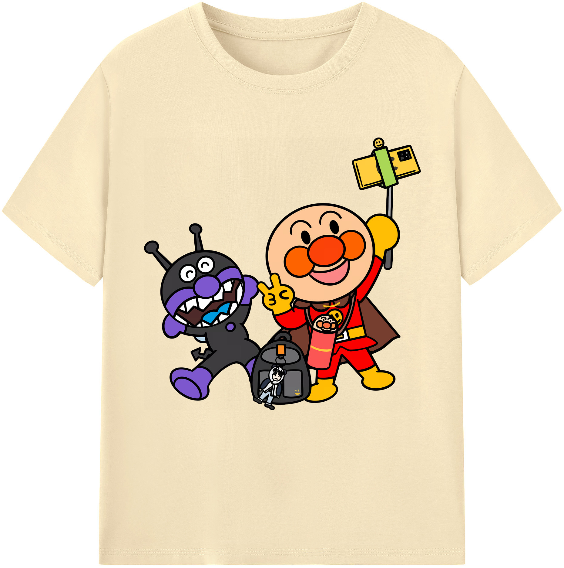 （画像用） アンパンマン Anpanman 綿100％半袖Tシャツ（フロントプリント）