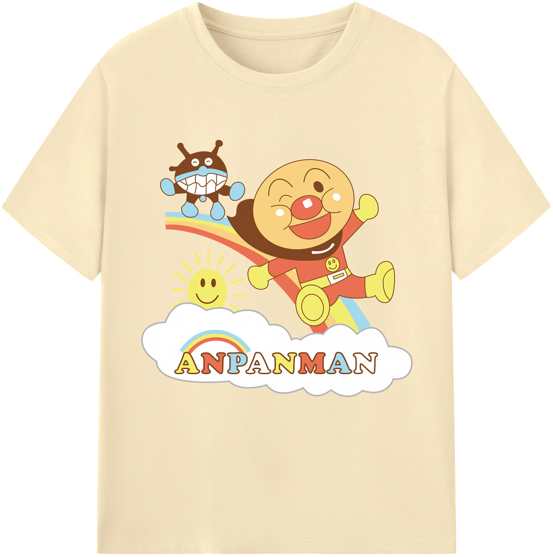 （画像用） アンパンマン Anpanman 綿100％半袖Tシャツ（フロントプリント）