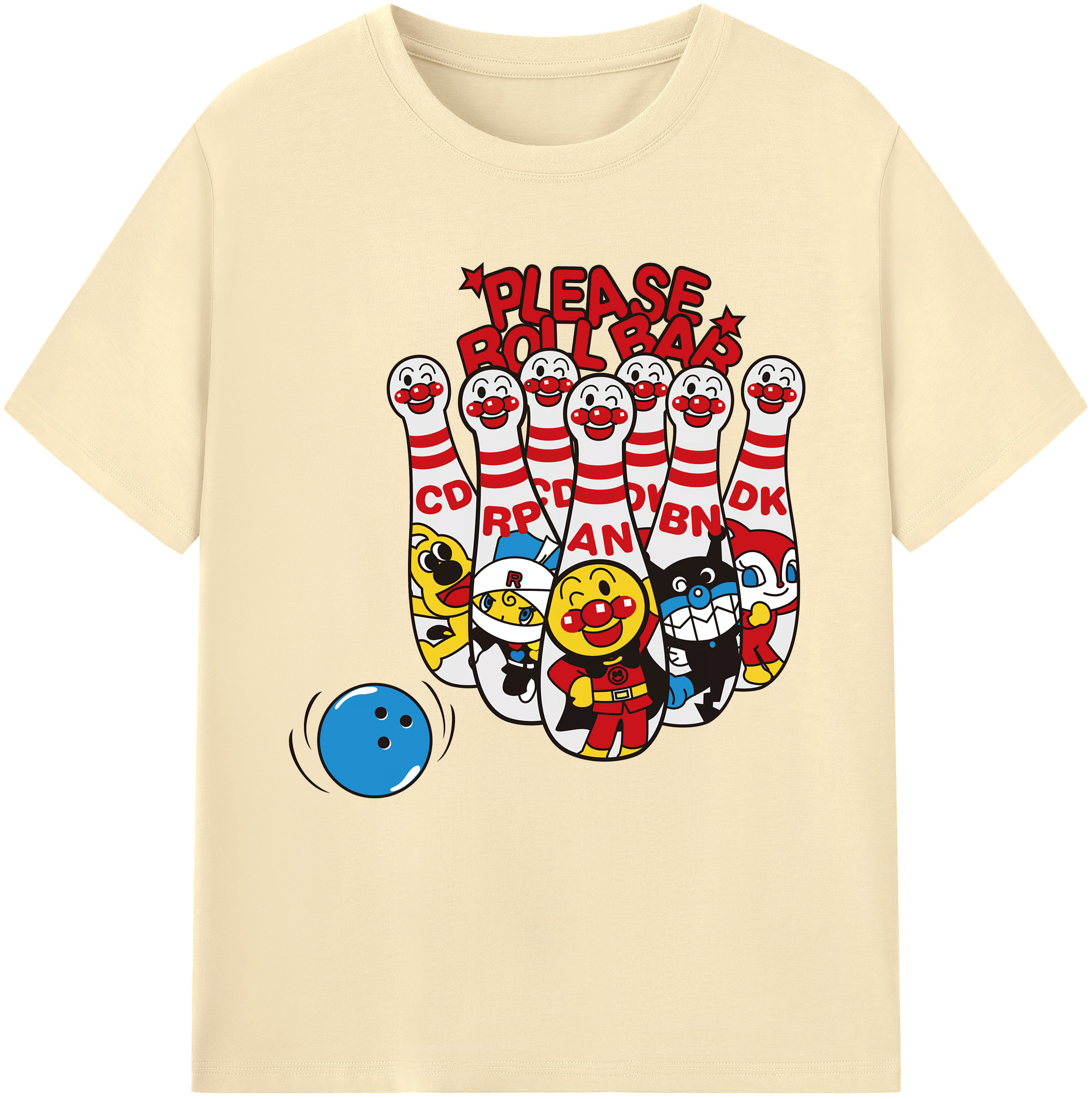 （画像用） アンパンマン Anpanman 綿100％半袖Tシャツ（フロントプリント）