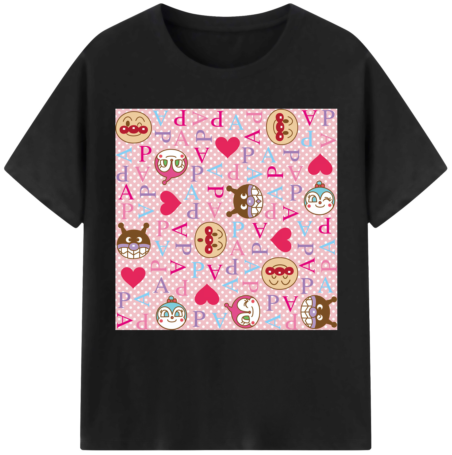 （画像用） アンパンマン Anpanman 綿100％半袖Tシャツ（フロントプリント）
