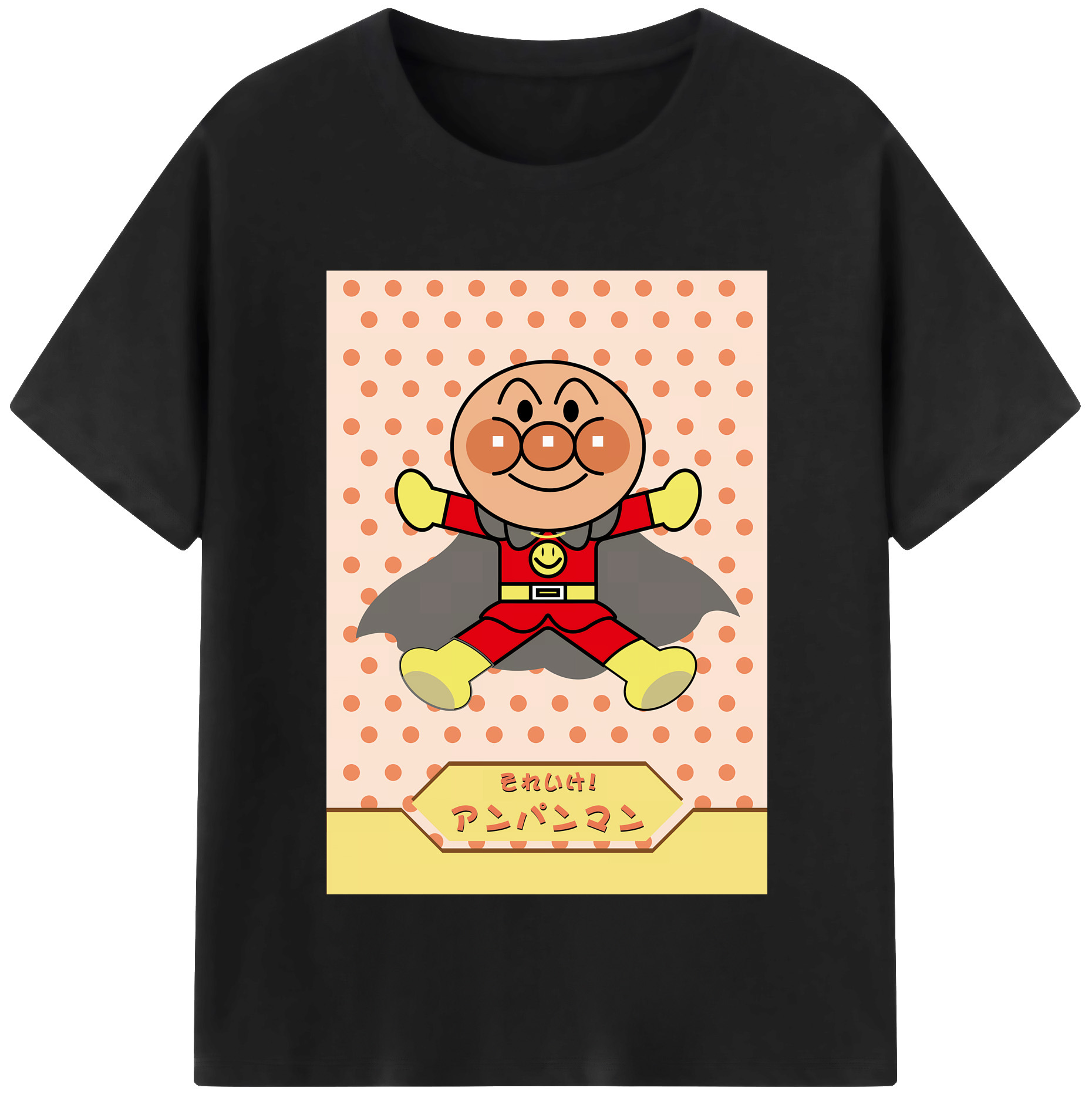 （画像用） アンパンマン Anpanman 綿100％半袖Tシャツ（フロントプリント）