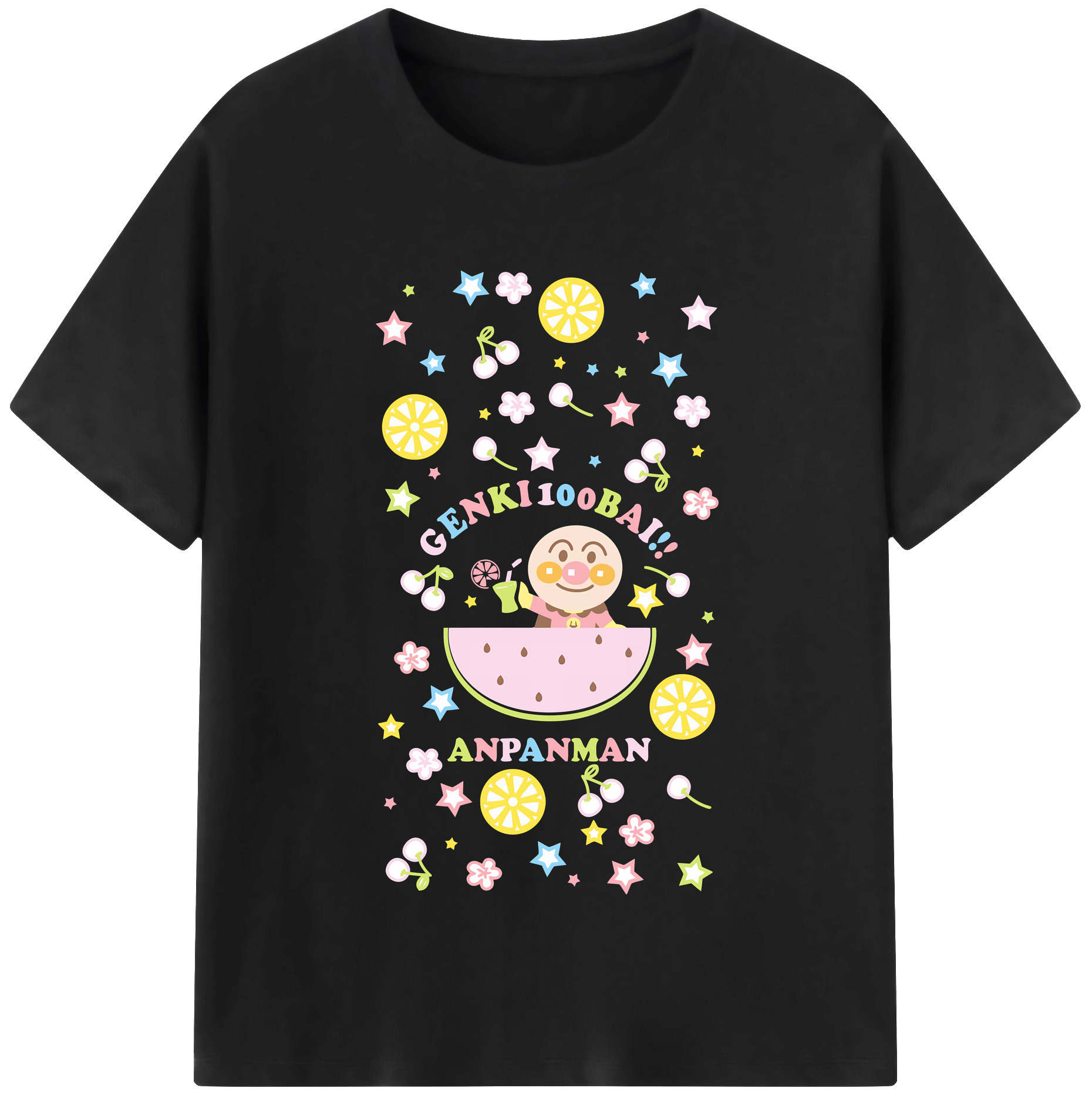 （画像用） アンパンマン Anpanman 綿100％半袖Tシャツ（フロントプリント）