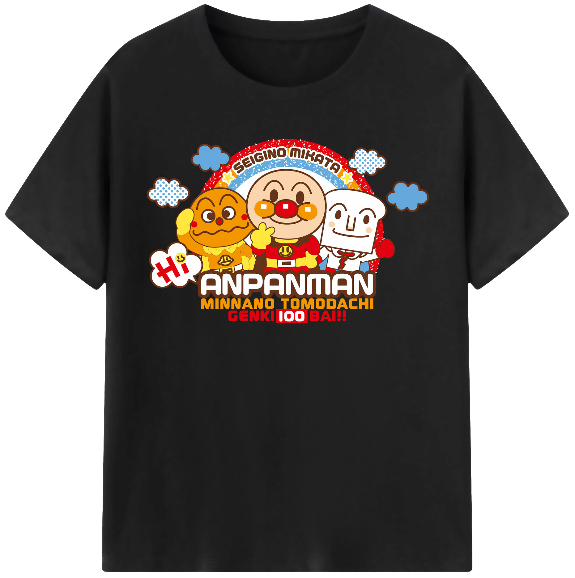 （画像用） アンパンマン Anpanman 綿100％半袖Tシャツ（フロントプリント）