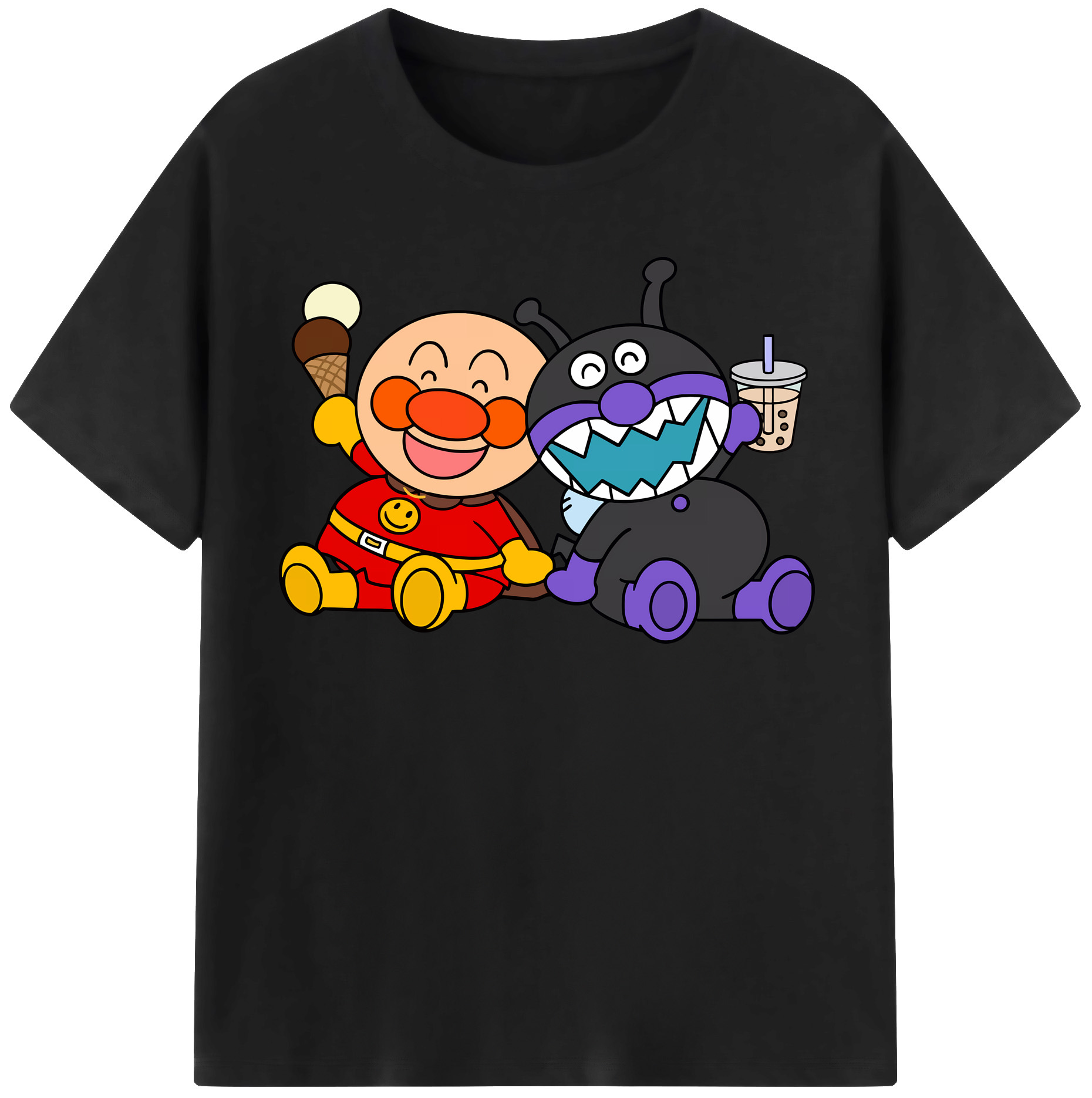 （画像用） アンパンマン Anpanman 綿100％半袖Tシャツ（フロントプリント）