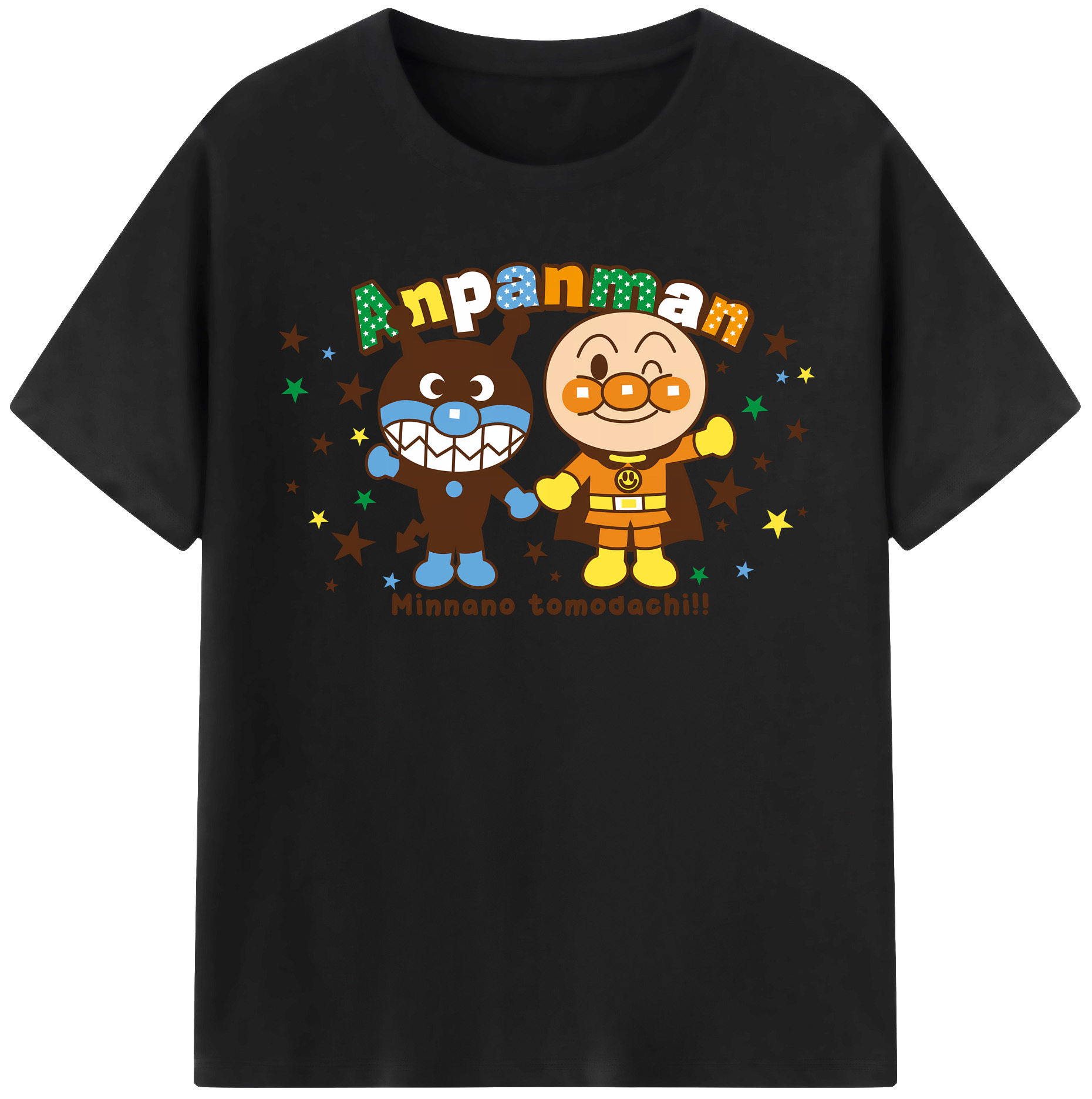 （画像用） アンパンマン Anpanman 綿100％半袖Tシャツ（フロントプリント）