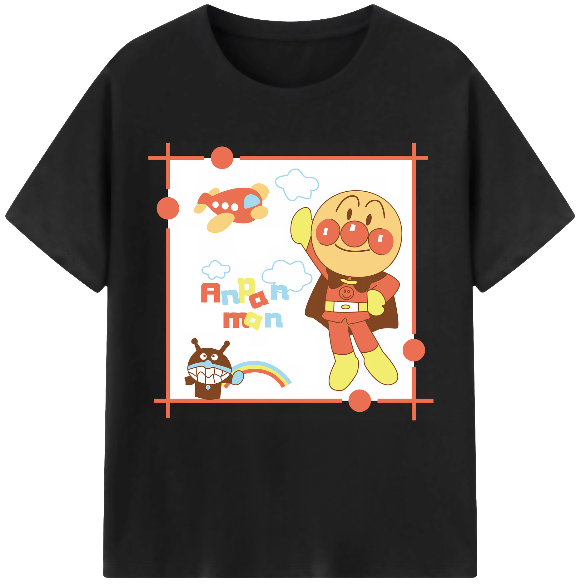 （画像用） アンパンマン Anpanman 綿100％半袖Tシャツ（フロントプリント）
