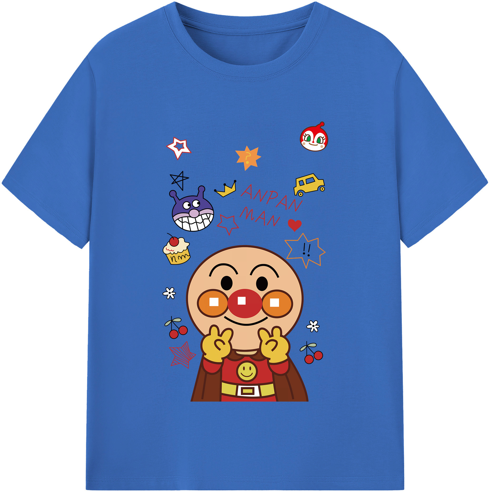 （画像用） アンパンマン Anpanman 綿100％半袖Tシャツ（フロントプリント）