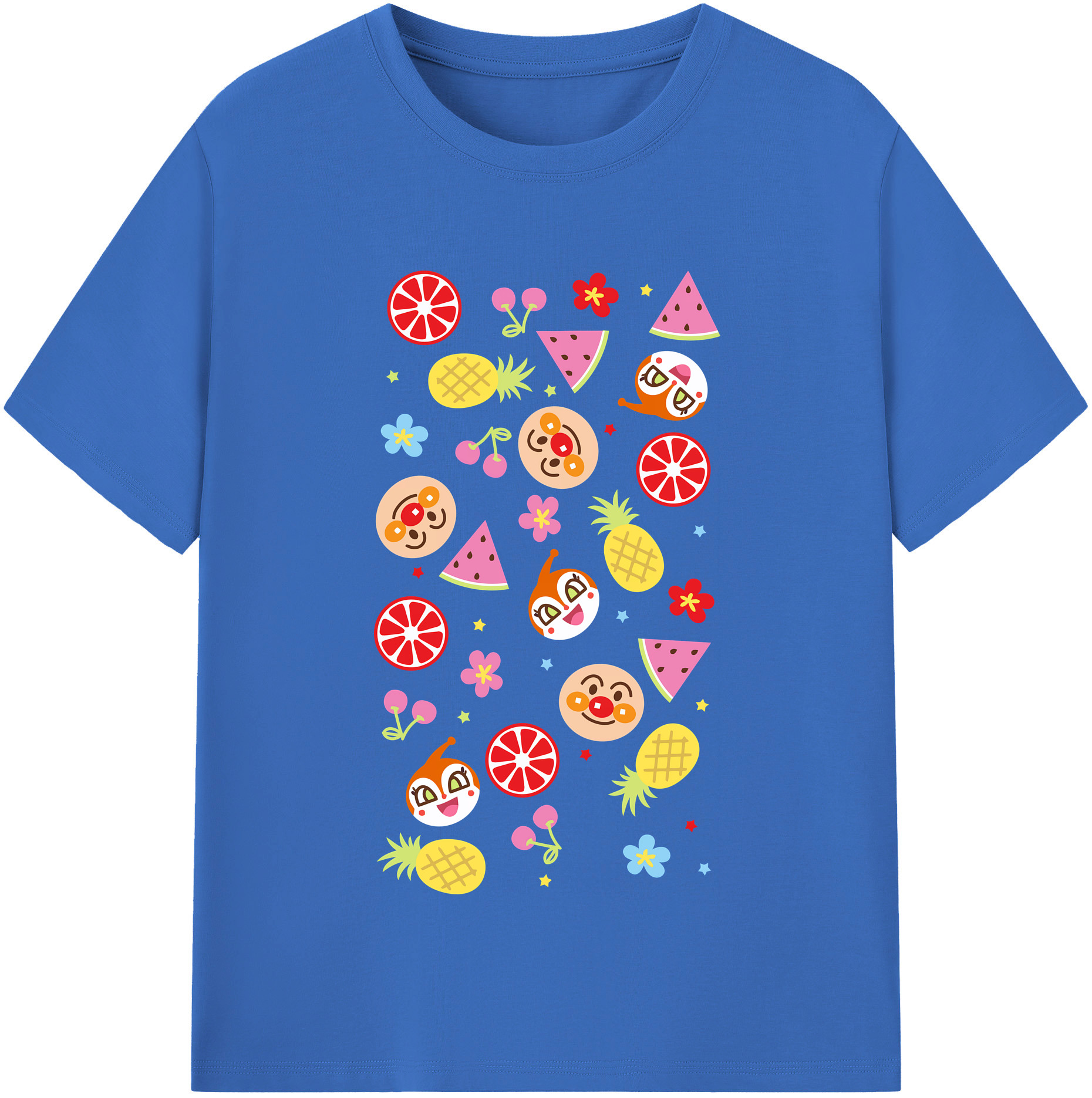 （画像用） アンパンマン Anpanman 綿100％半袖Tシャツ（フロントプリント）