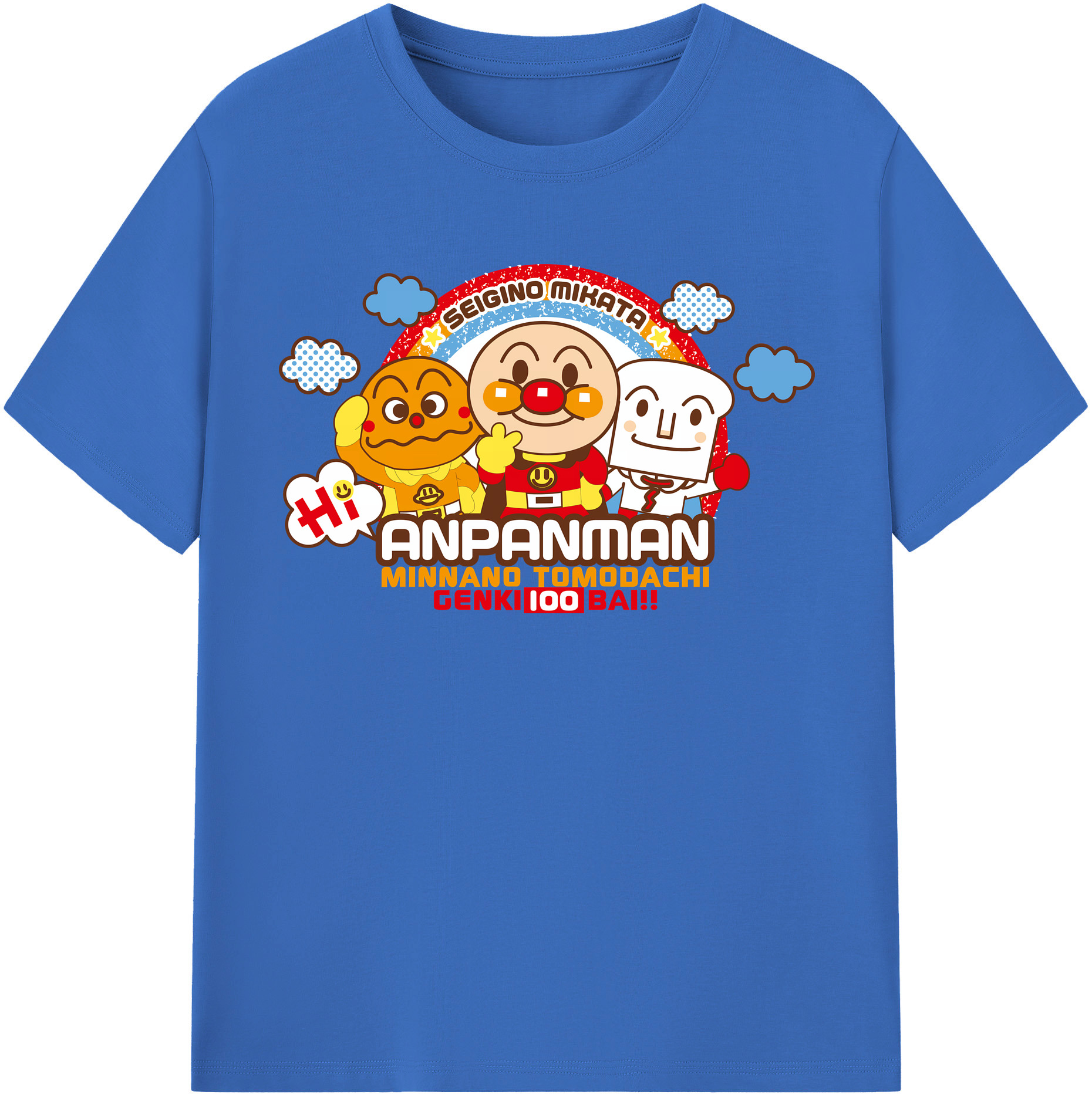 （画像用） アンパンマン Anpanman 綿100％半袖Tシャツ（フロントプリント）
