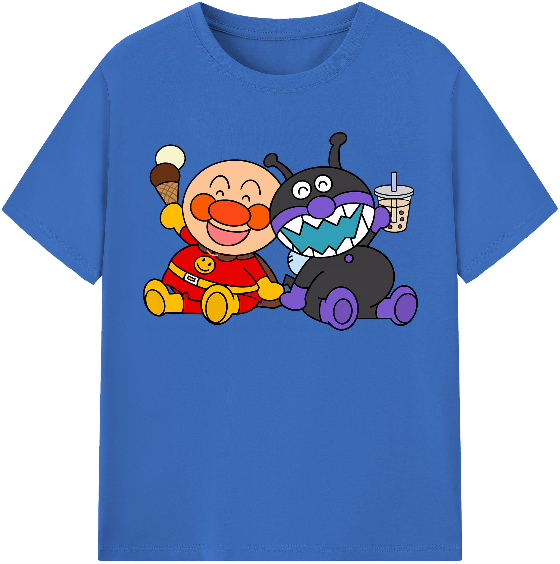 （画像用） アンパンマン Anpanman 綿100％半袖Tシャツ（フロントプリント）
