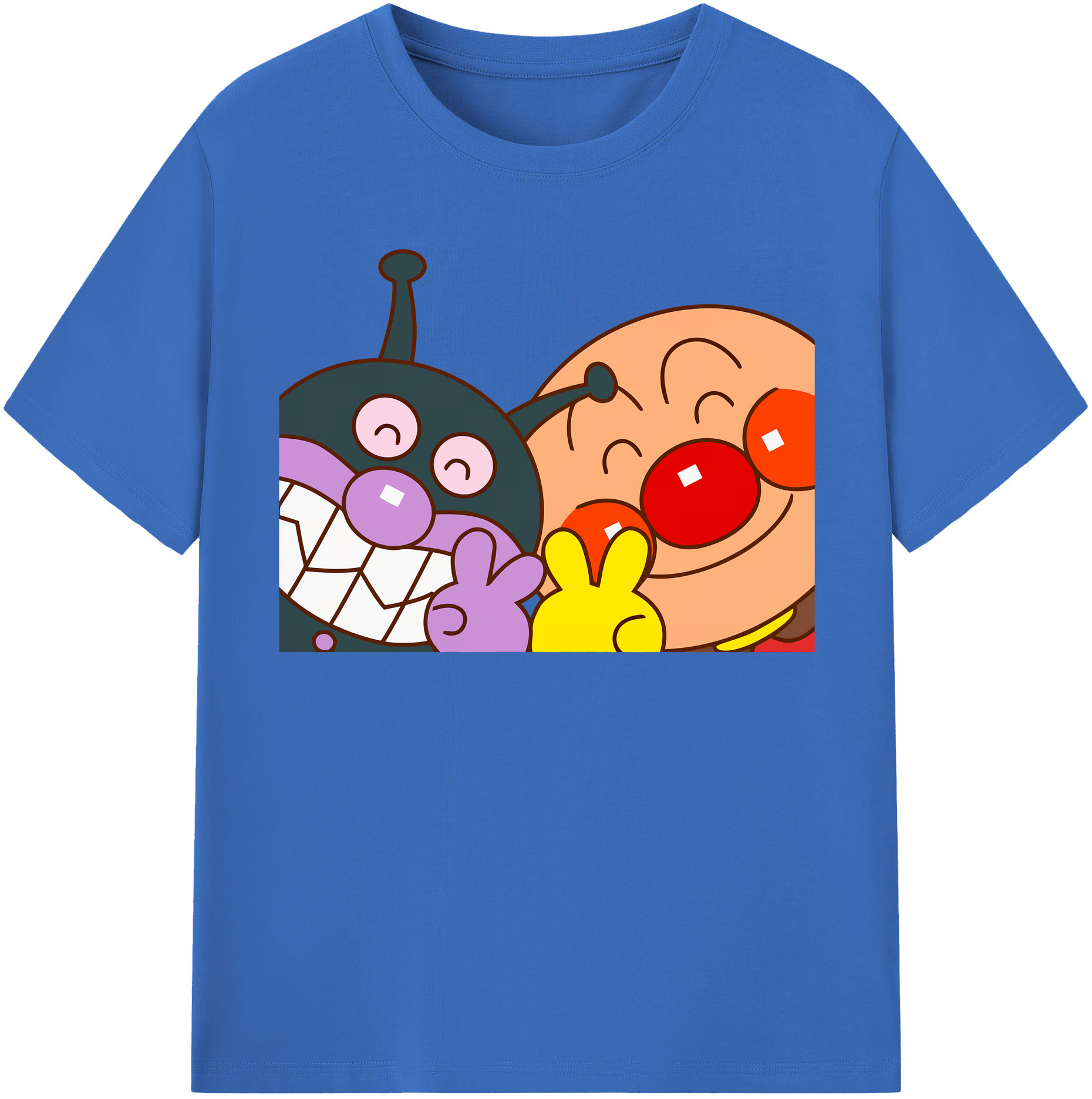 （画像用） アンパンマン Anpanman 綿100％半袖Tシャツ（フロントプリント）