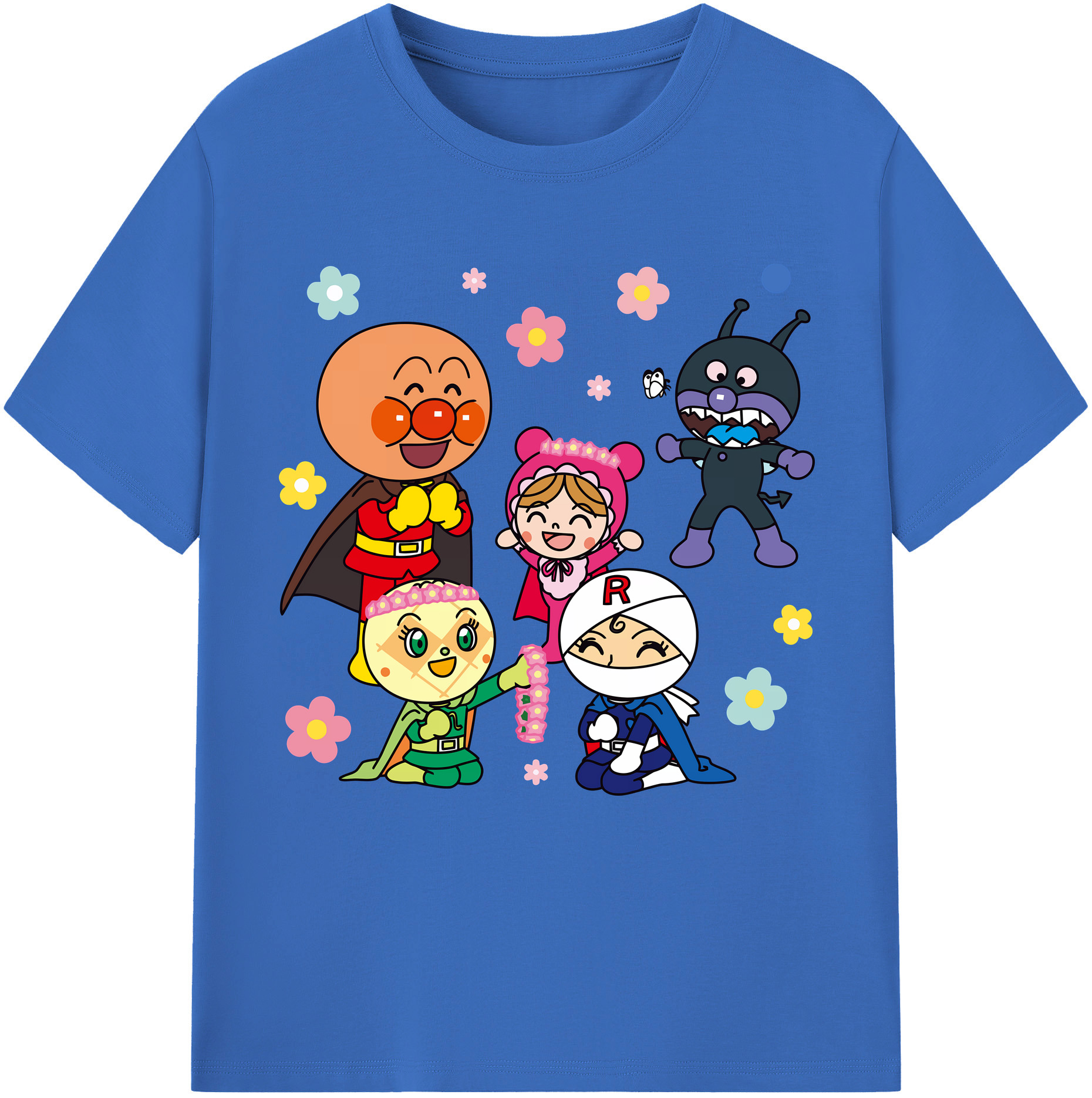 （画像用） アンパンマン Anpanman 綿100％半袖Tシャツ（フロントプリント）