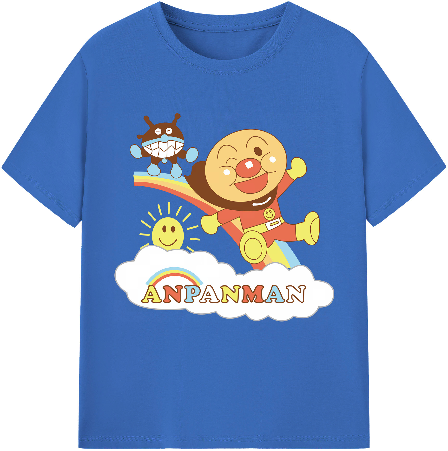 （画像用） アンパンマン Anpanman 綿100％半袖Tシャツ（フロントプリント）