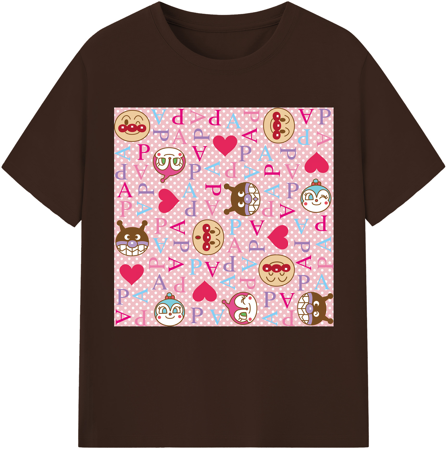 （画像用） アンパンマン Anpanman 綿100％半袖Tシャツ（フロントプリント）