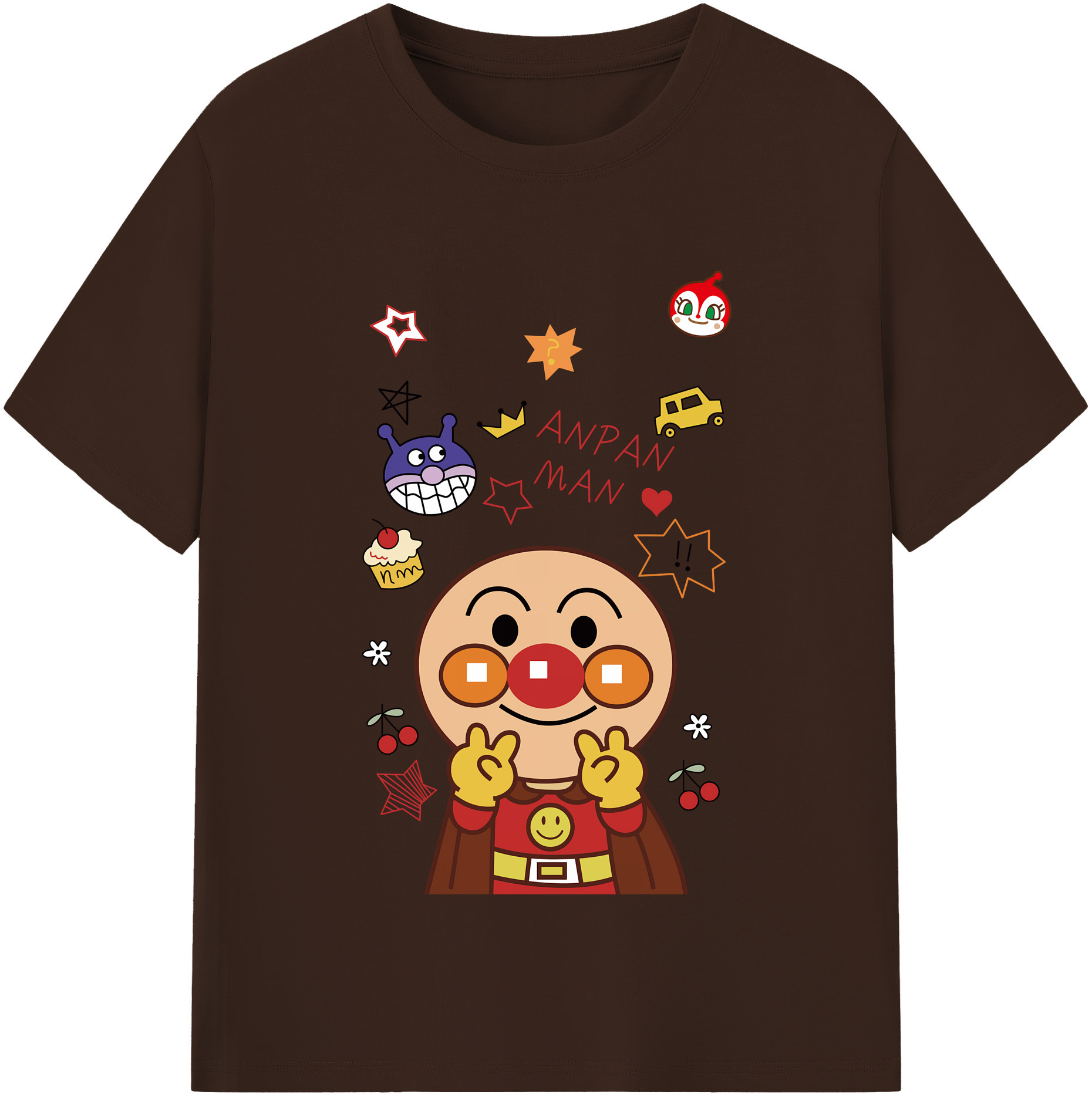 （画像用） アンパンマン Anpanman 綿100％半袖Tシャツ（フロントプリント）