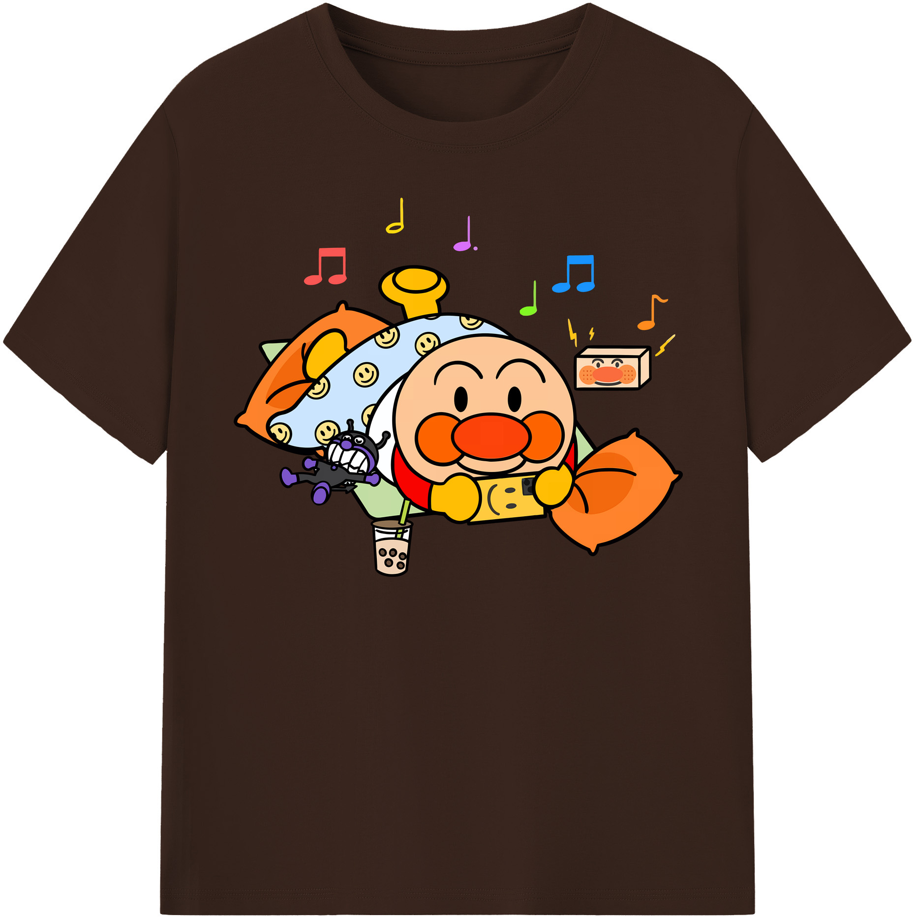 （画像用） アンパンマン Anpanman 綿100％半袖Tシャツ（フロントプリント）