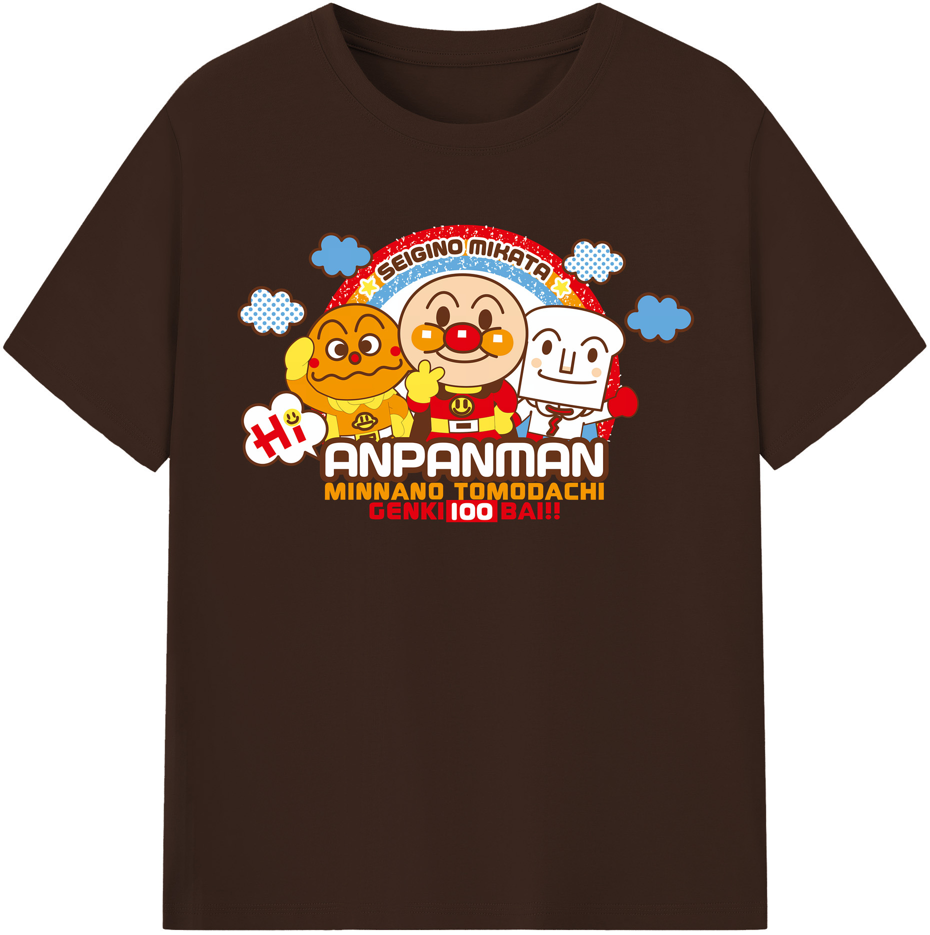 （画像用） アンパンマン Anpanman 綿100％半袖Tシャツ（フロントプリント）